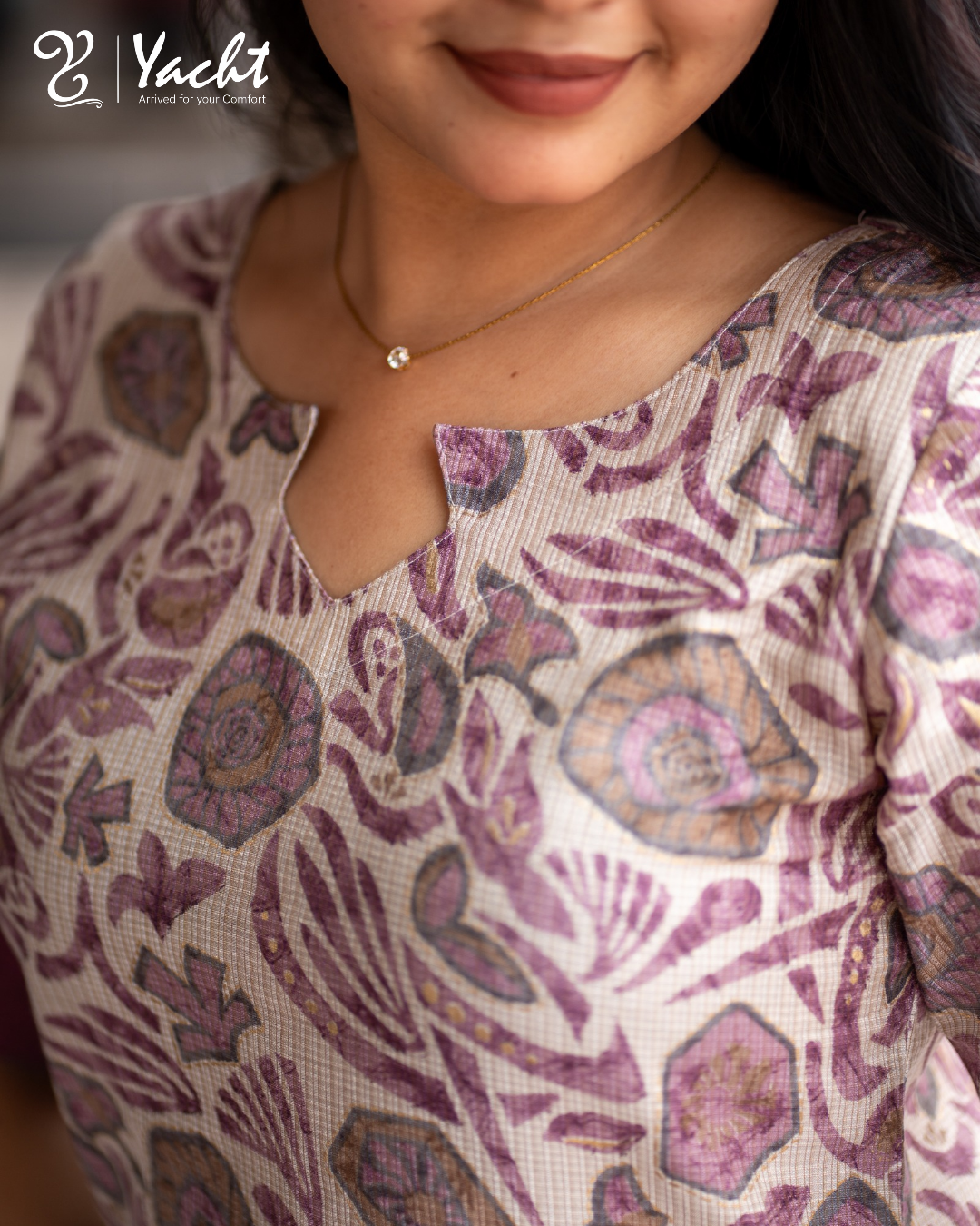 💜Lavender Garden Grace Kurti Set