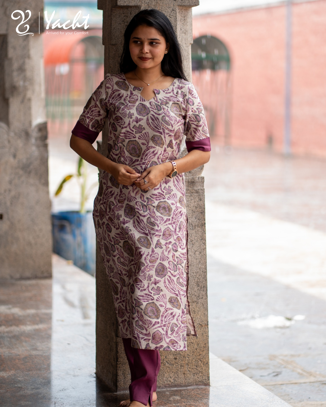 💜Lavender Garden Grace Kurti Set