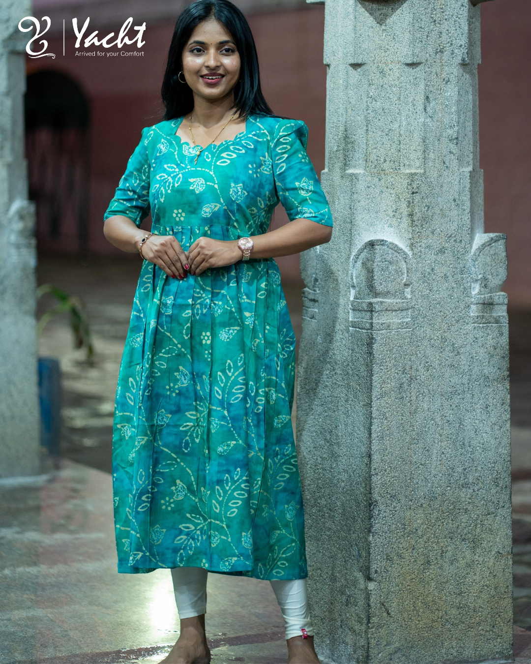 🌿Peacock green Bloom Maxi