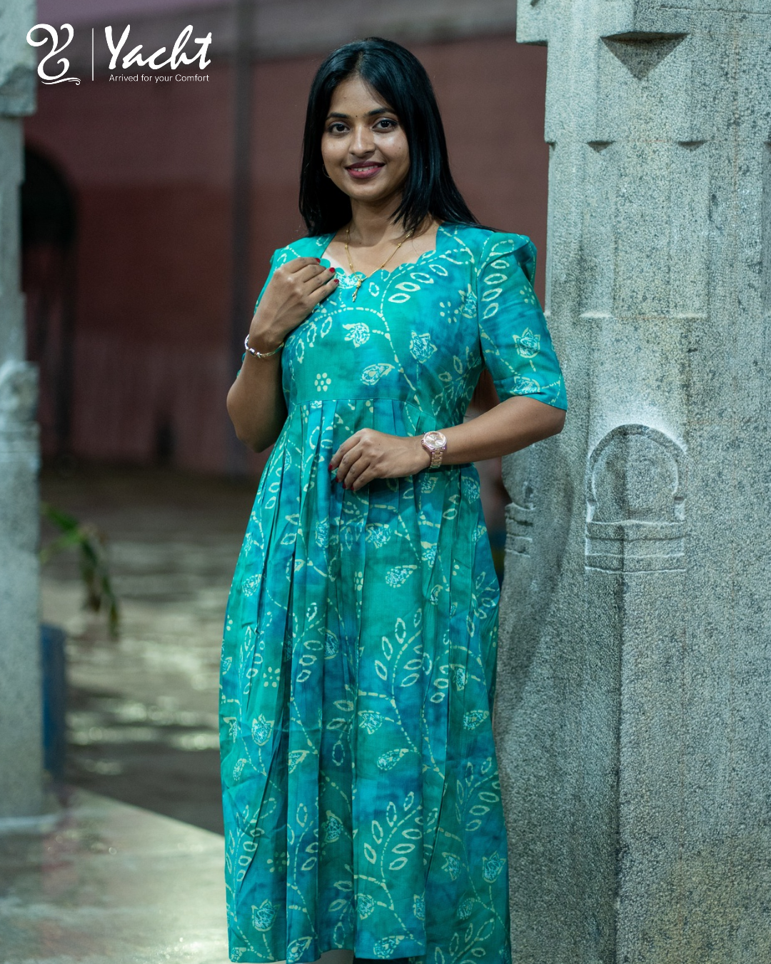 🌿Peacock green Bloom Maxi