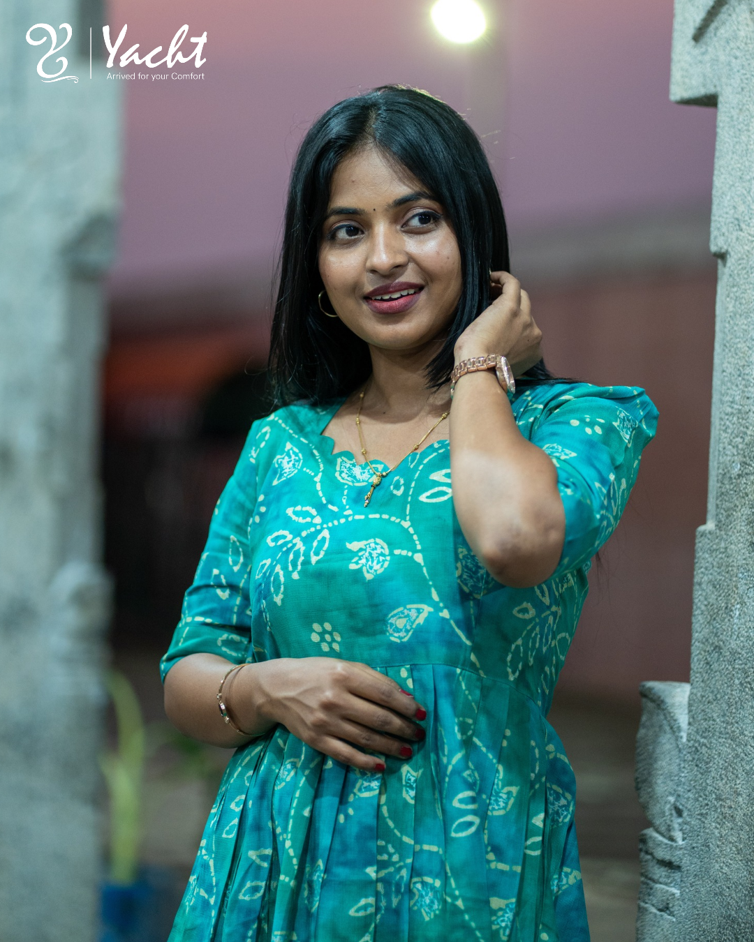 🌿Peacock green Bloom Maxi