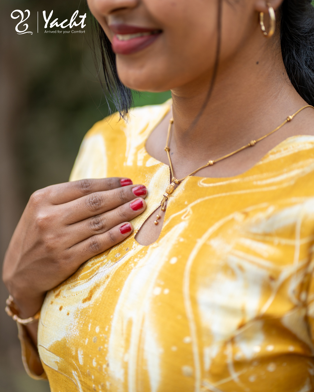 🌼“Golden Aura Marble Aline Kurti”