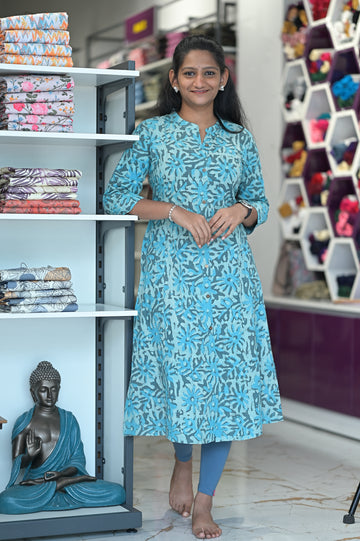 Aqua Bloom Kurti 1908