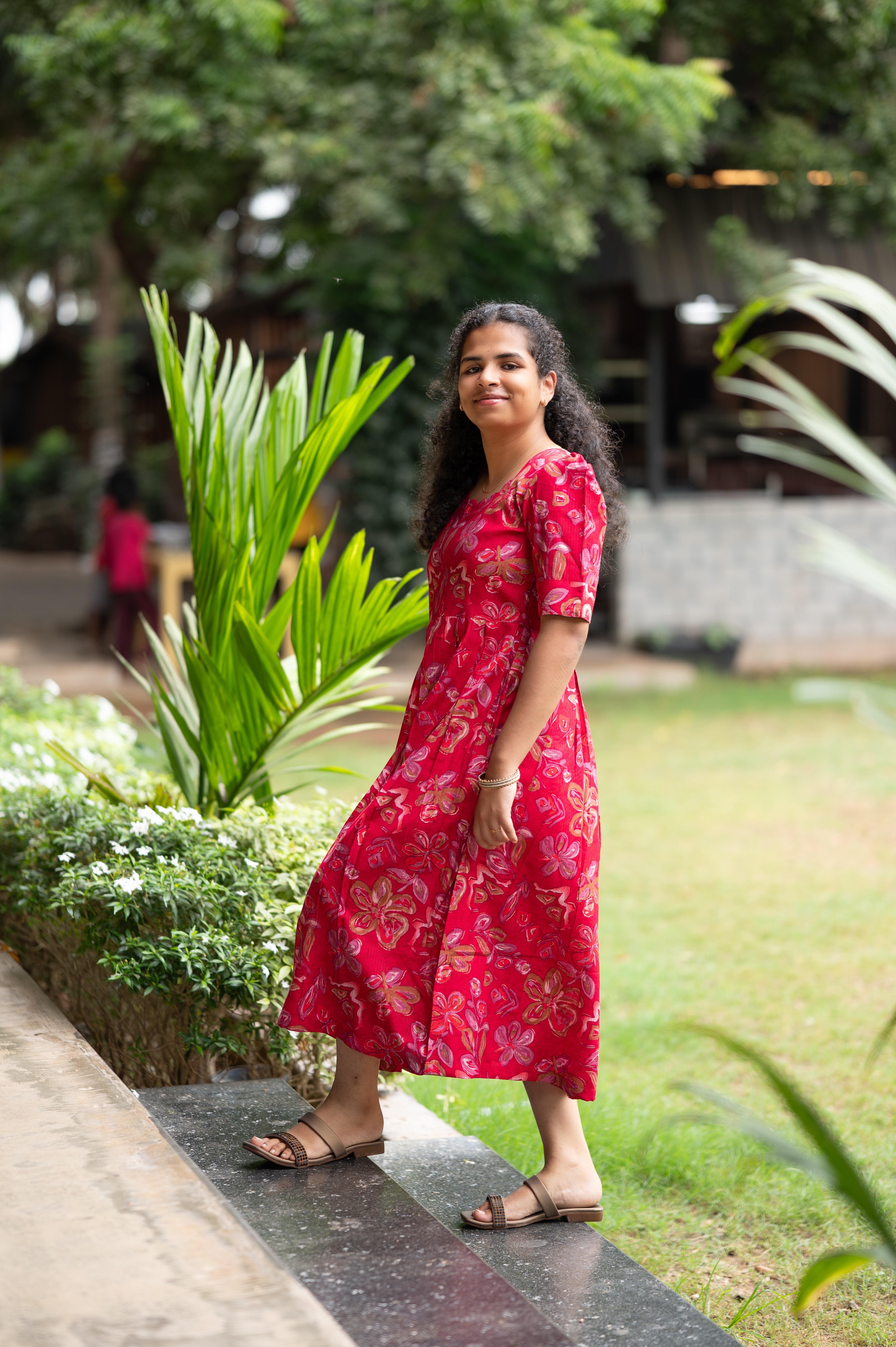🌸;Ruby Bloom Fit & Flare Dress
