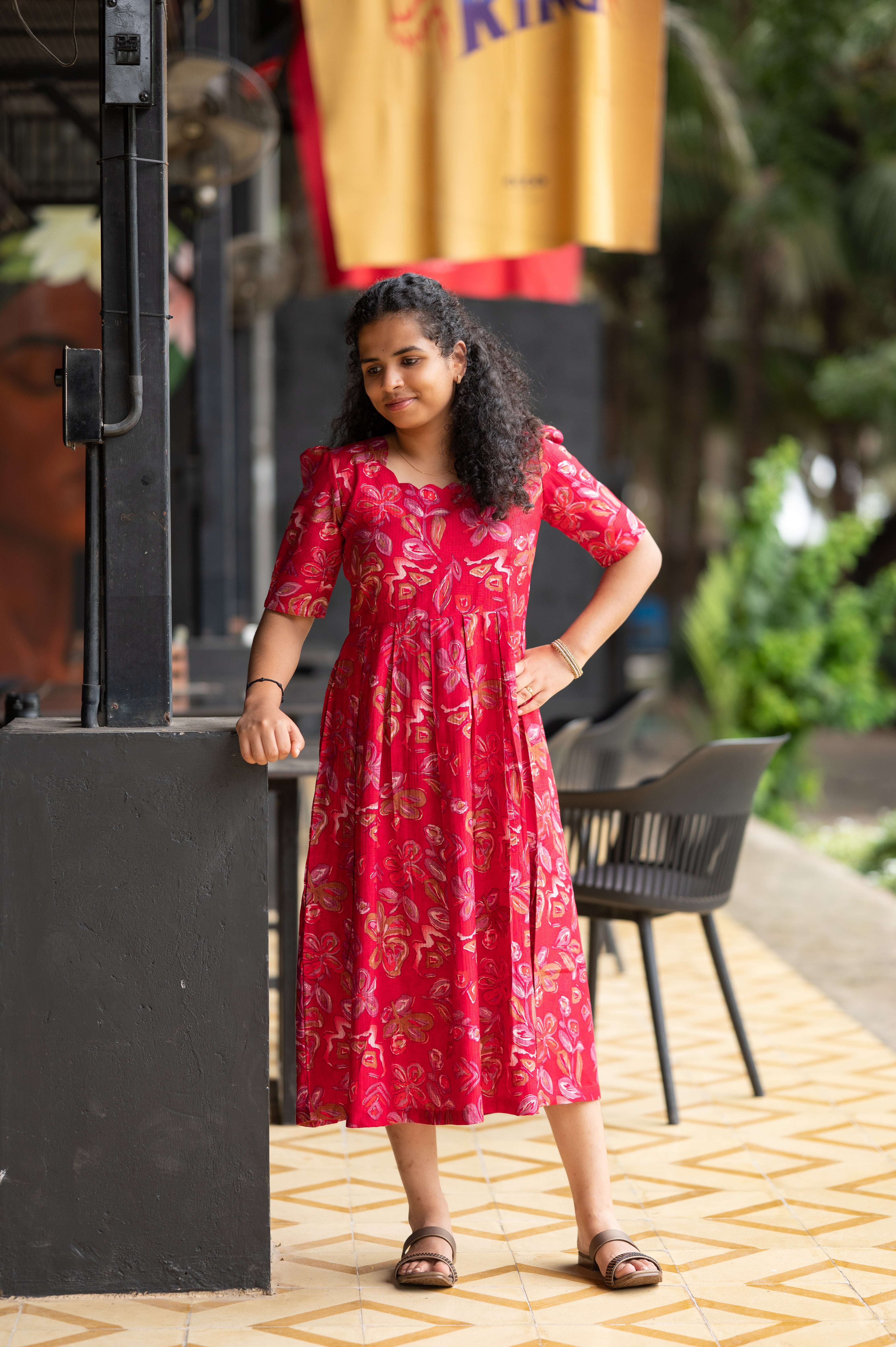 🌸;Ruby Bloom Fit & Flare Dress