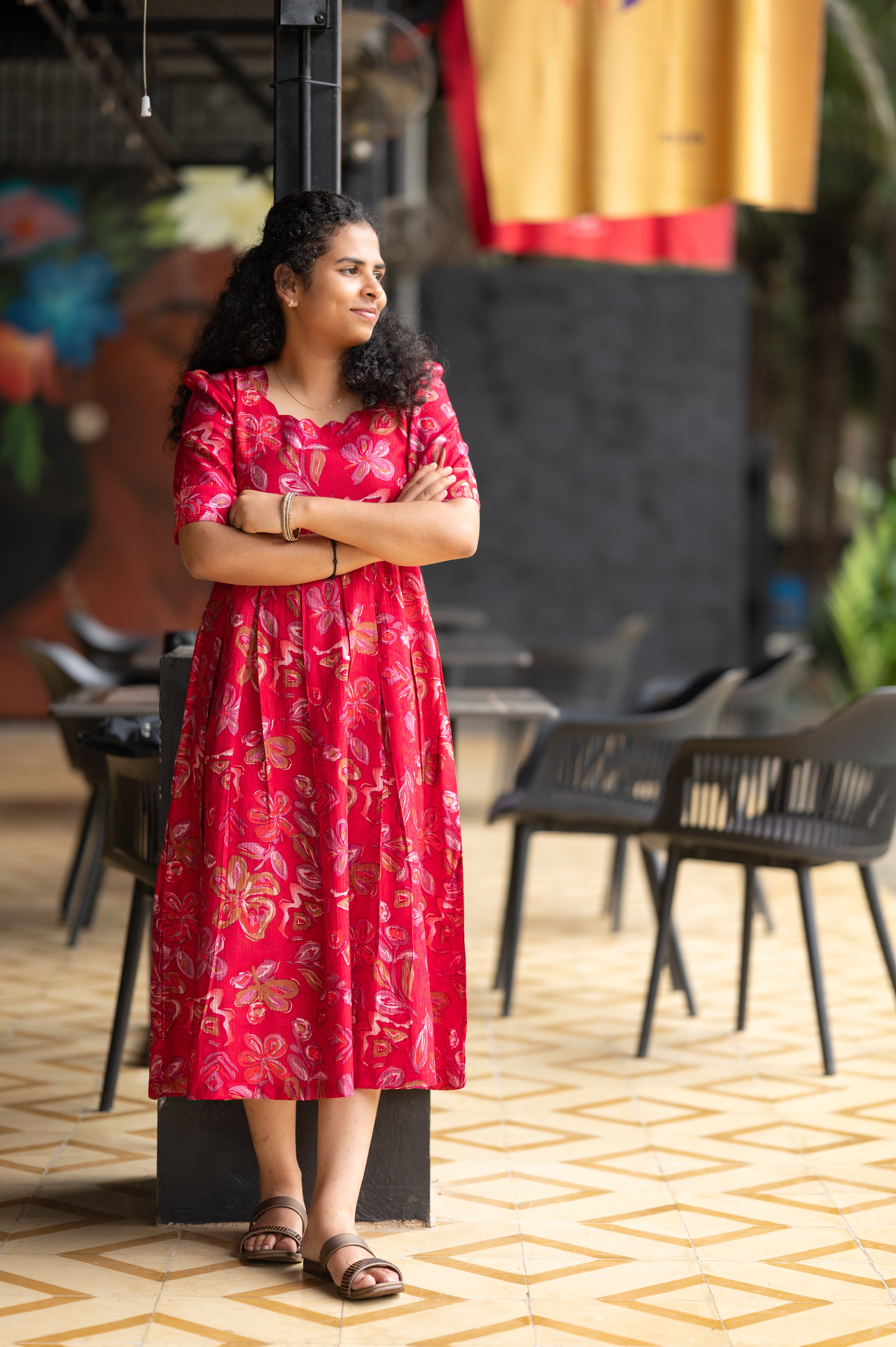 🌸;Ruby Bloom Fit & Flare Dress