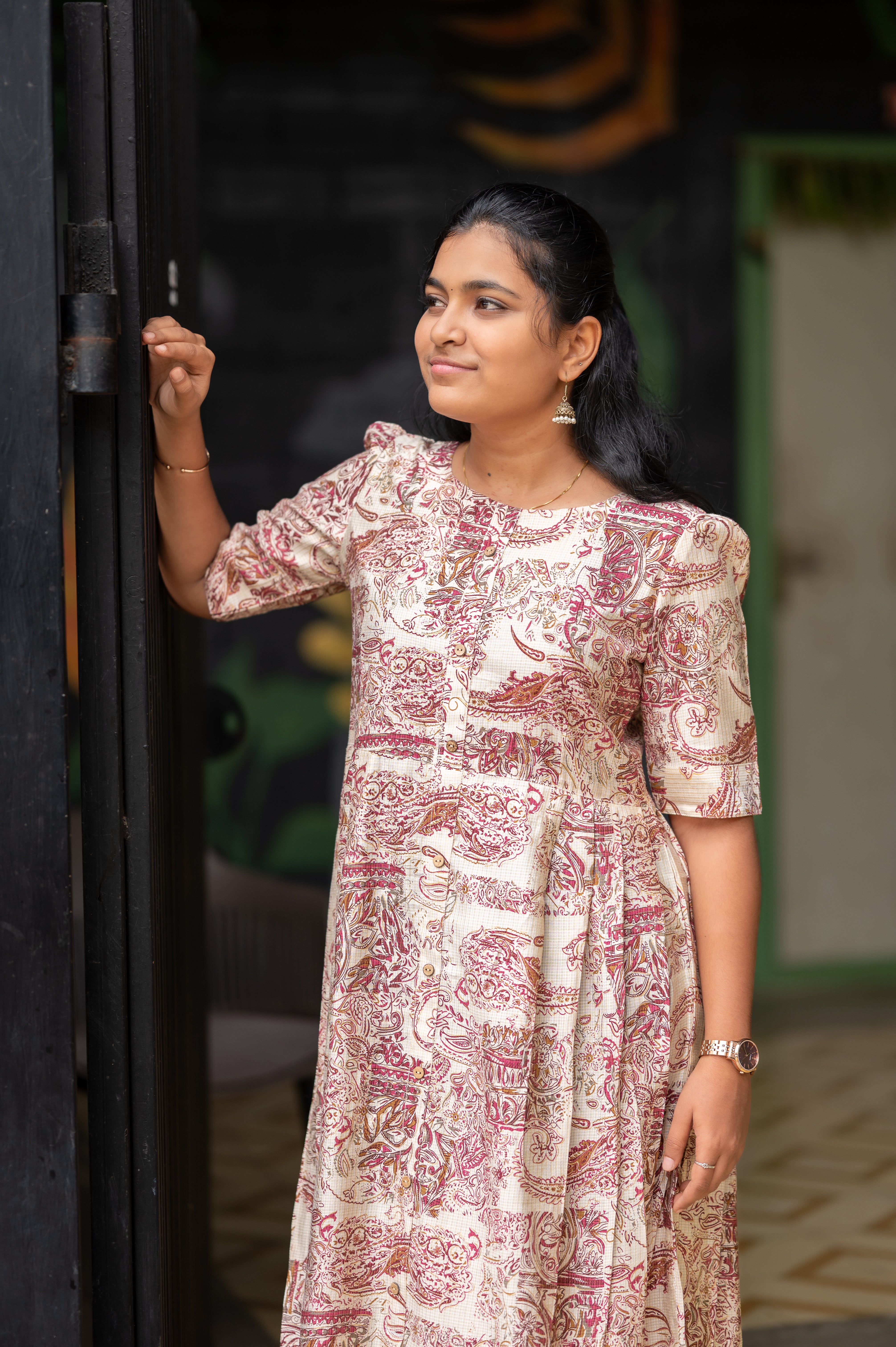 🌸 "Paisley Garden midi Dress"
