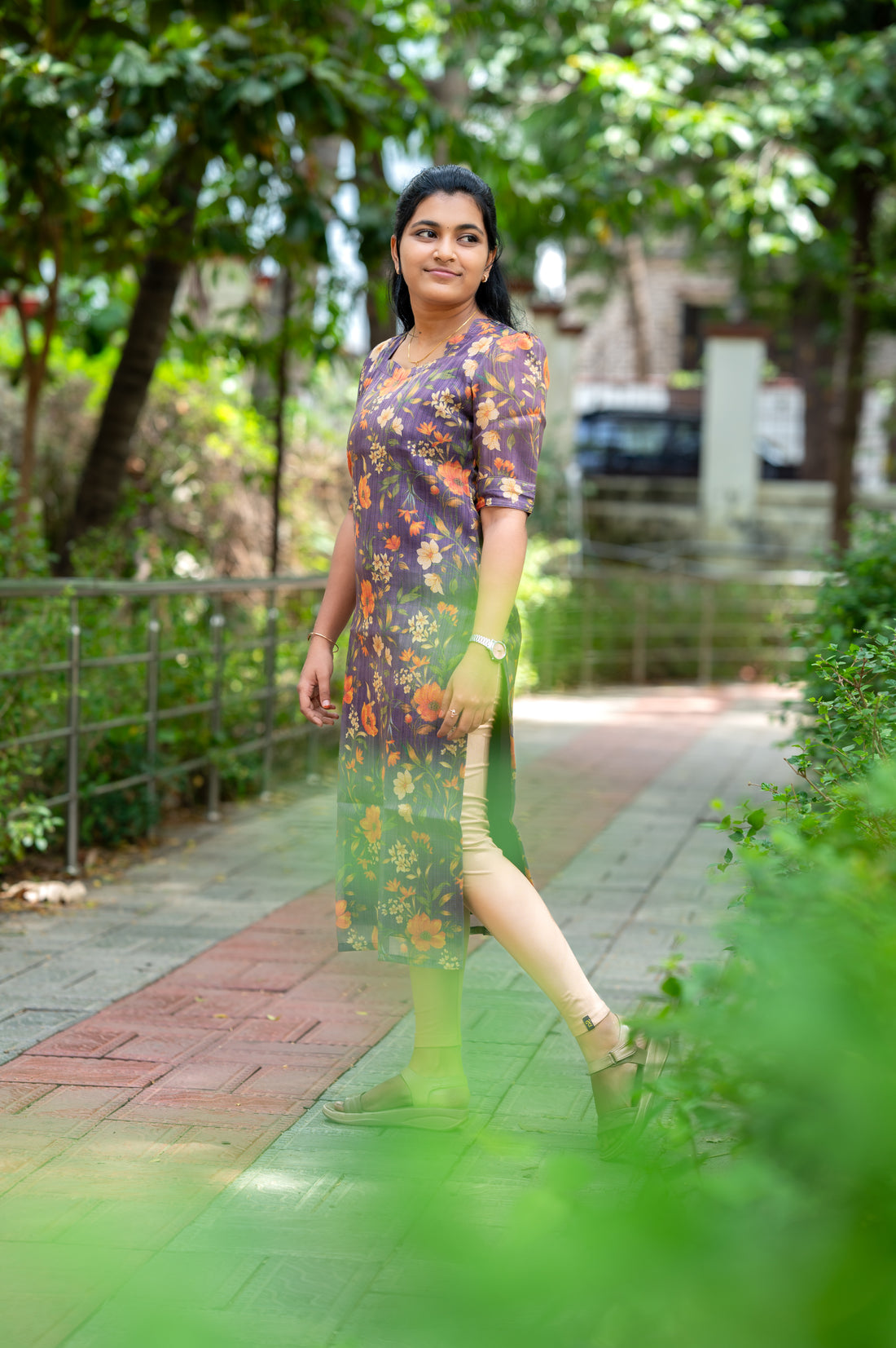 🌸"Twilight Blossom Kurti"