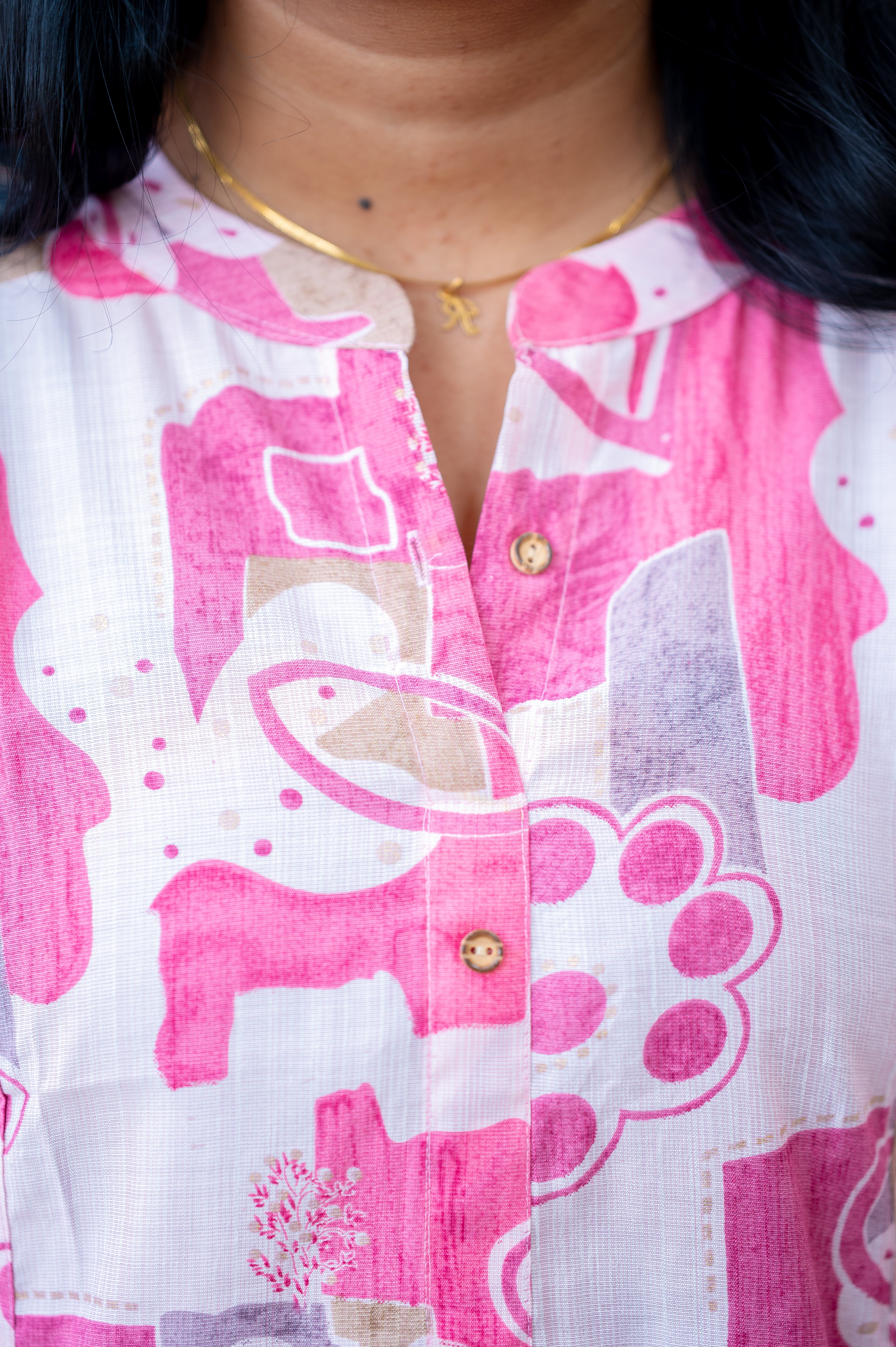🌸  "Pink Pop Art Fusion Kurti" (Copy)