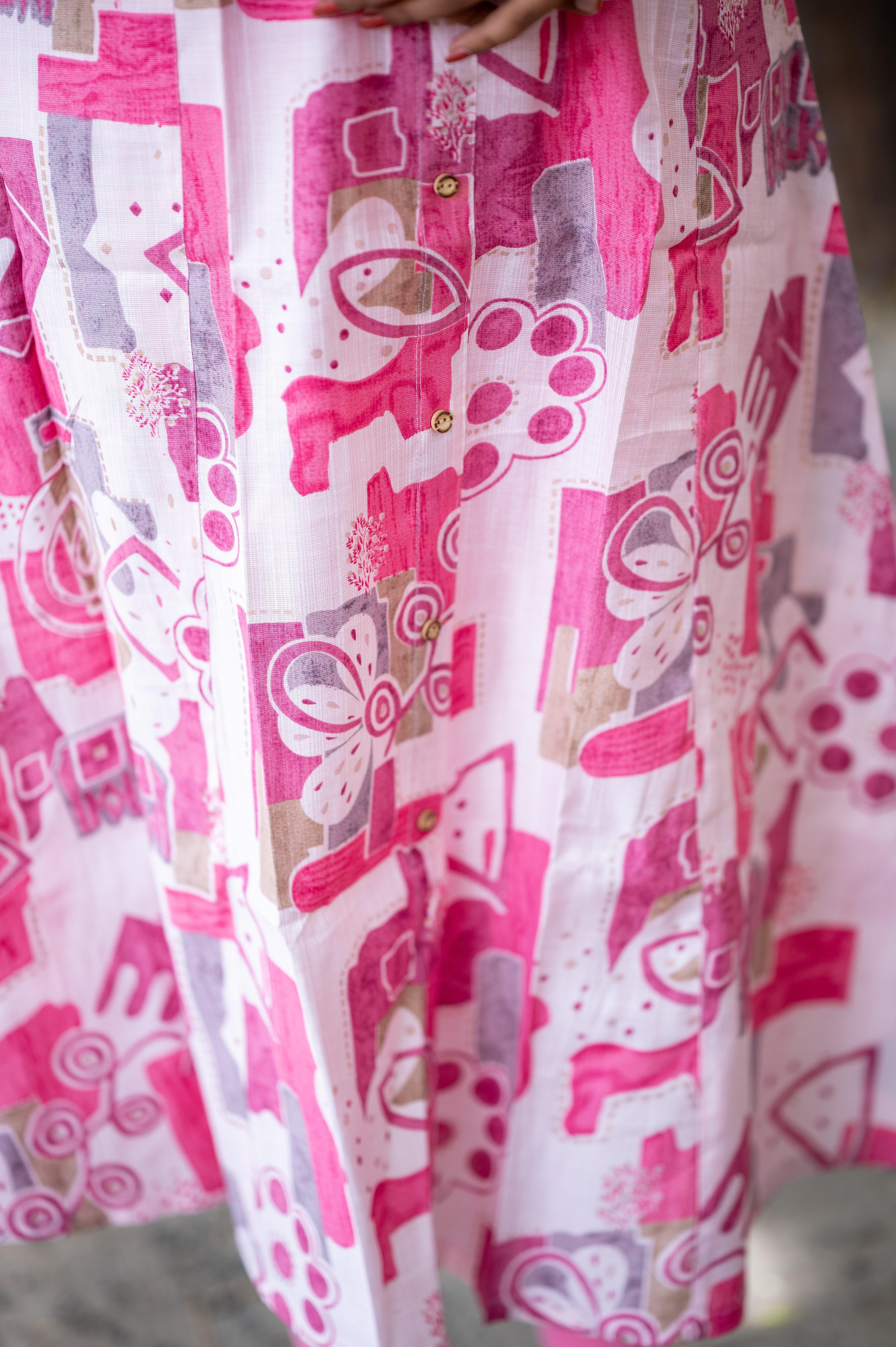 🌸  "Pink Pop Art Fusion Kurti" (Copy)