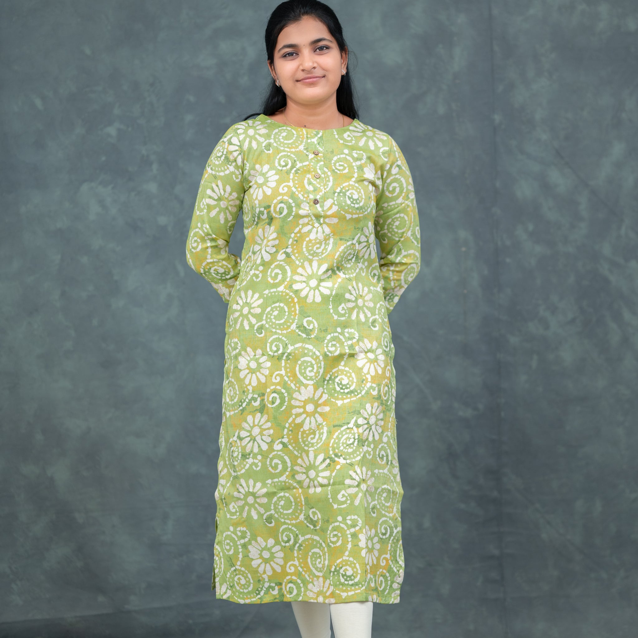 💚  “Lime Swirl Serenity” Kurti