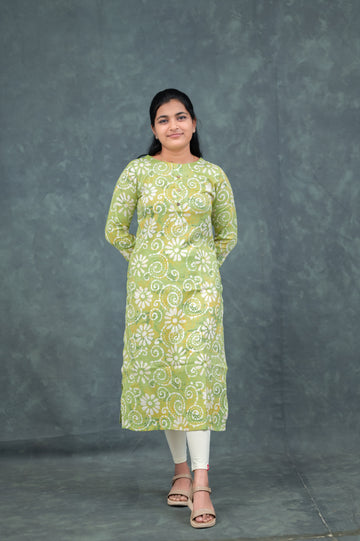 💚  “Lime Swirl Serenity” Kurti