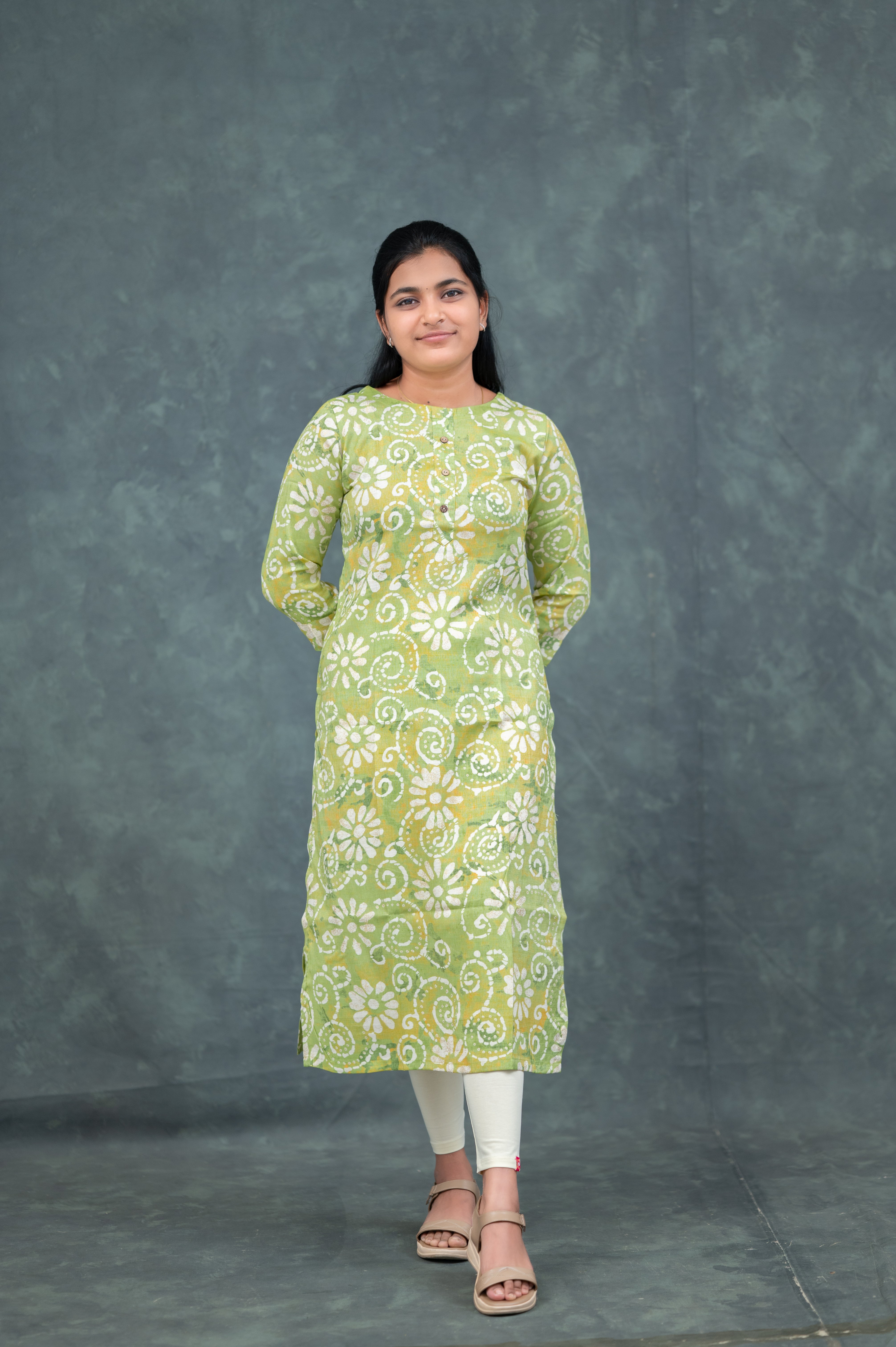 💚  “Lime Swirl Serenity” Kurti