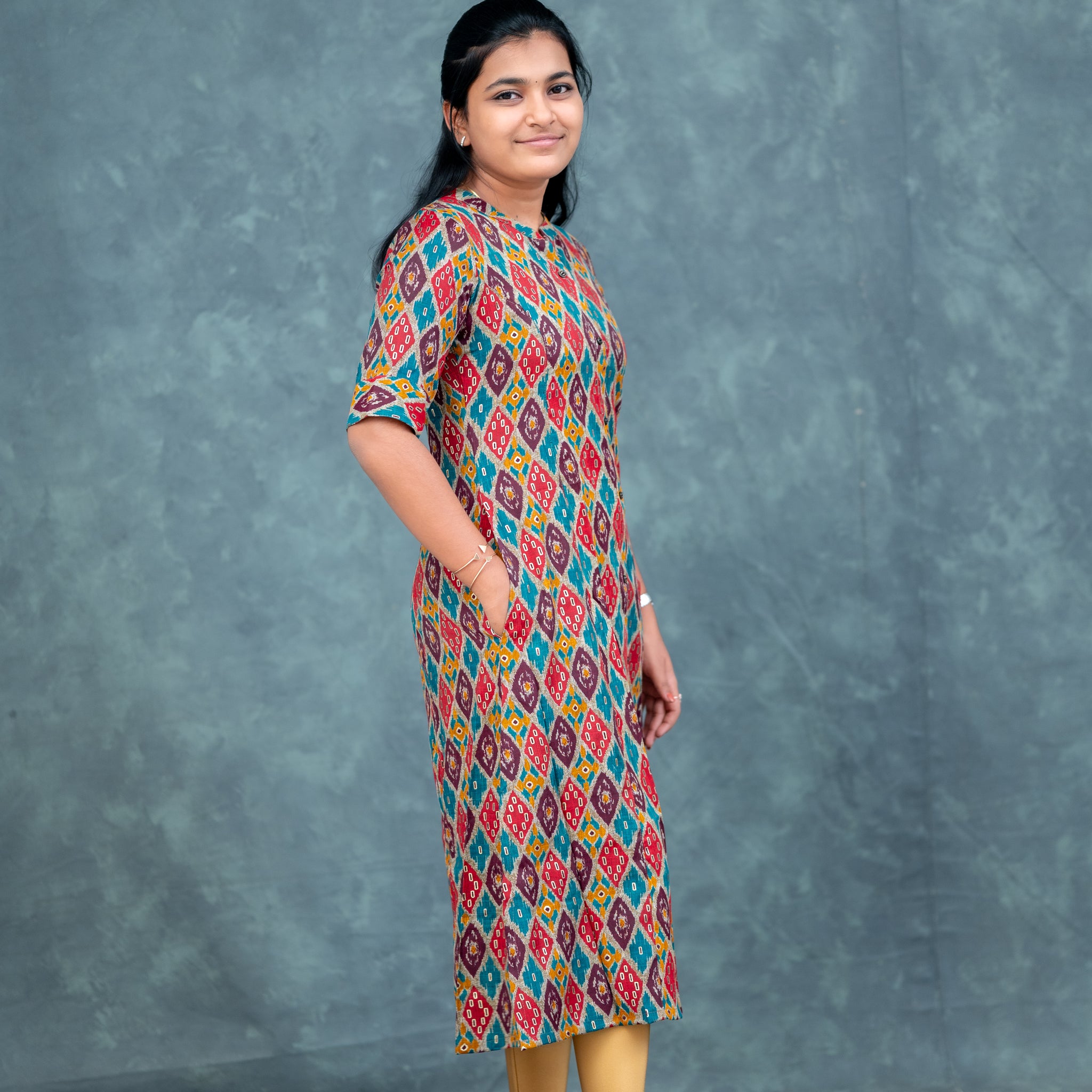🎨   "Tribal Mosaic Flair" Kurti