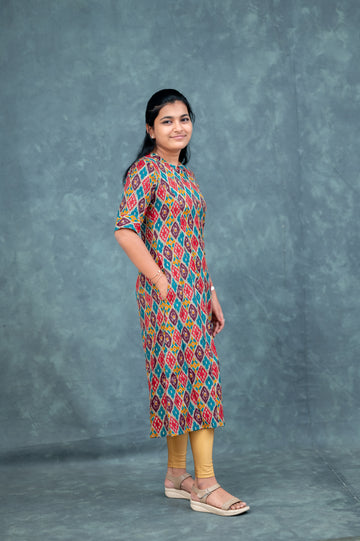 🎨   "Tribal Mosaic Flair" Kurti