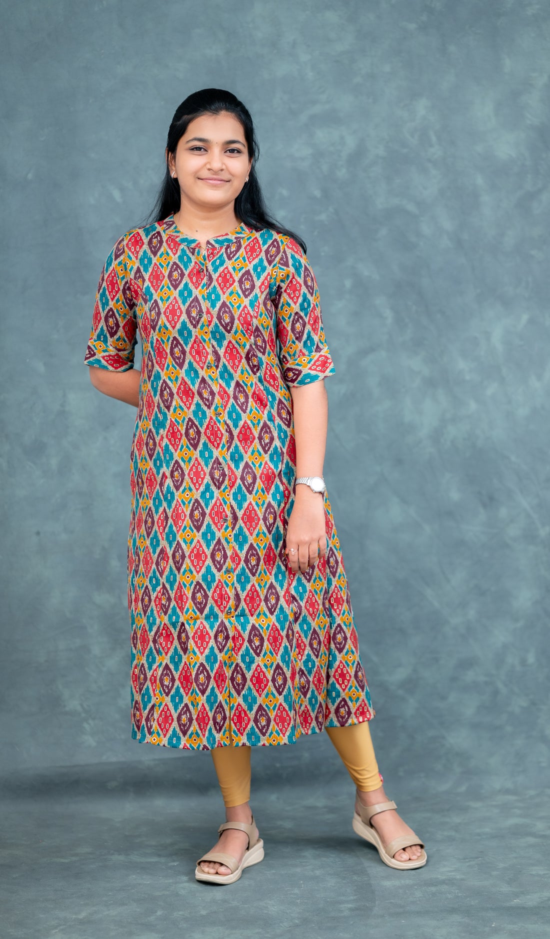 🎨   "Tribal Mosaic Flair" Kurti