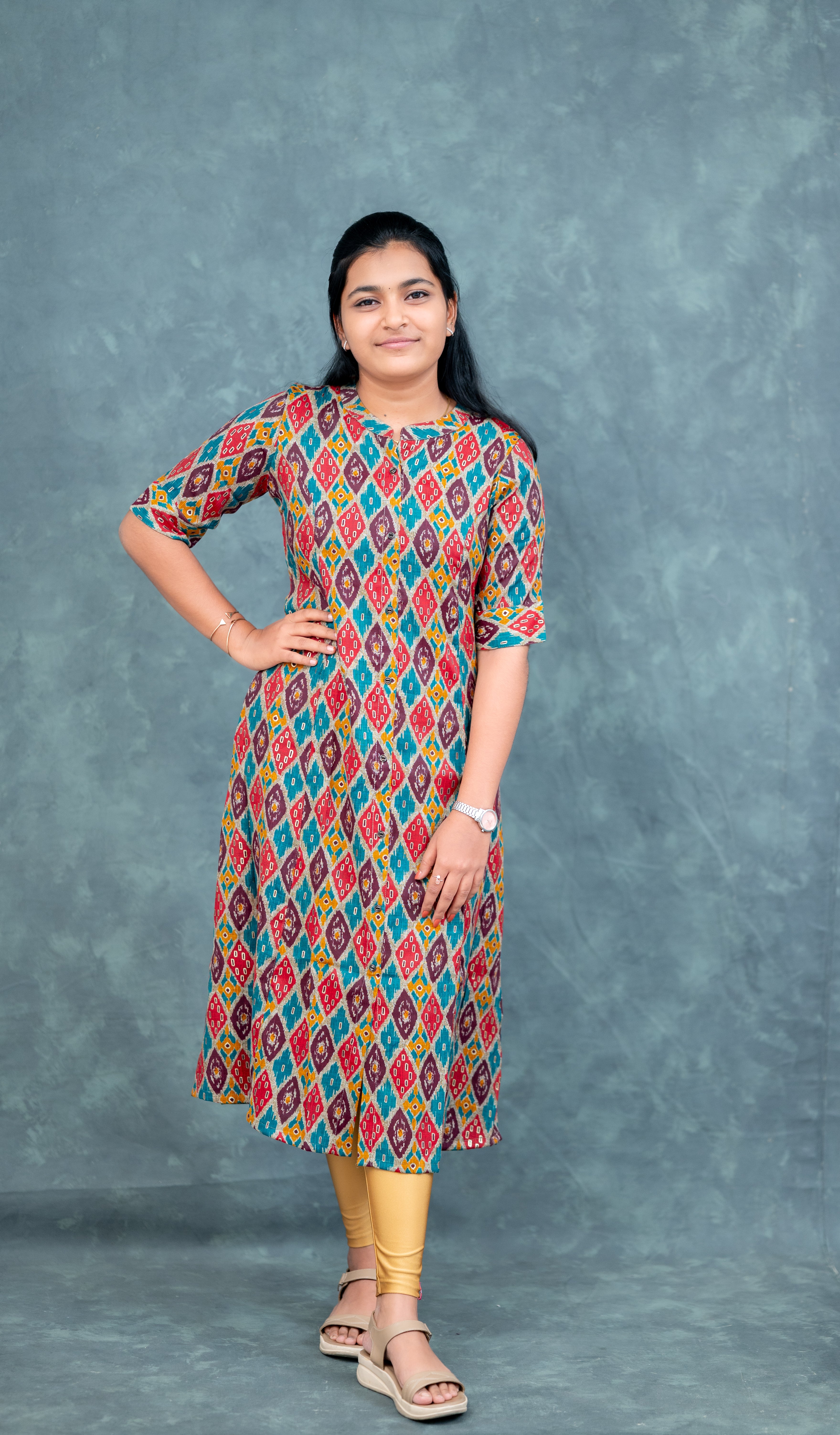 🎨   "Tribal Mosaic Flair" Kurti