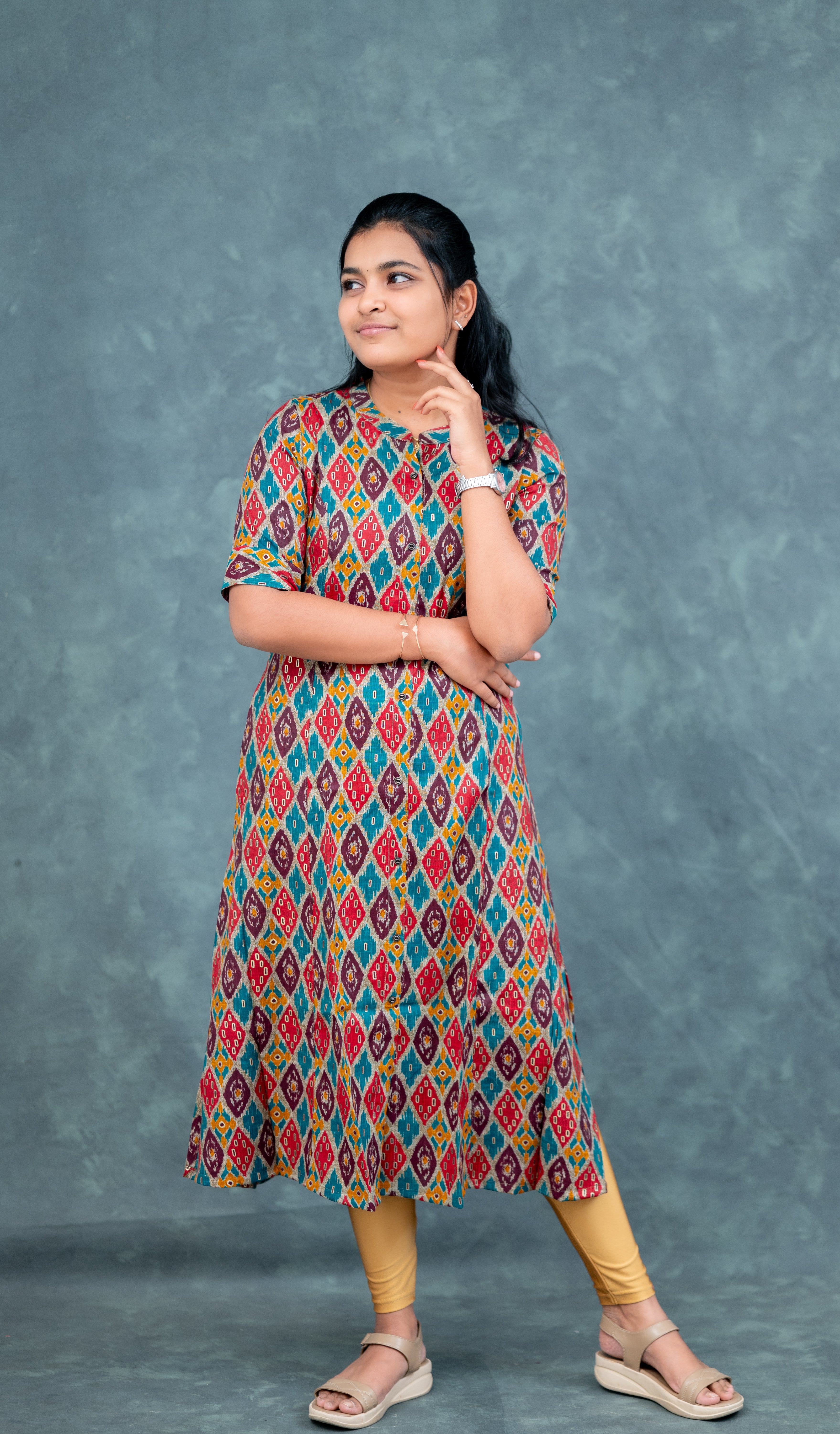 🎨   "Tribal Mosaic Flair" Kurti
