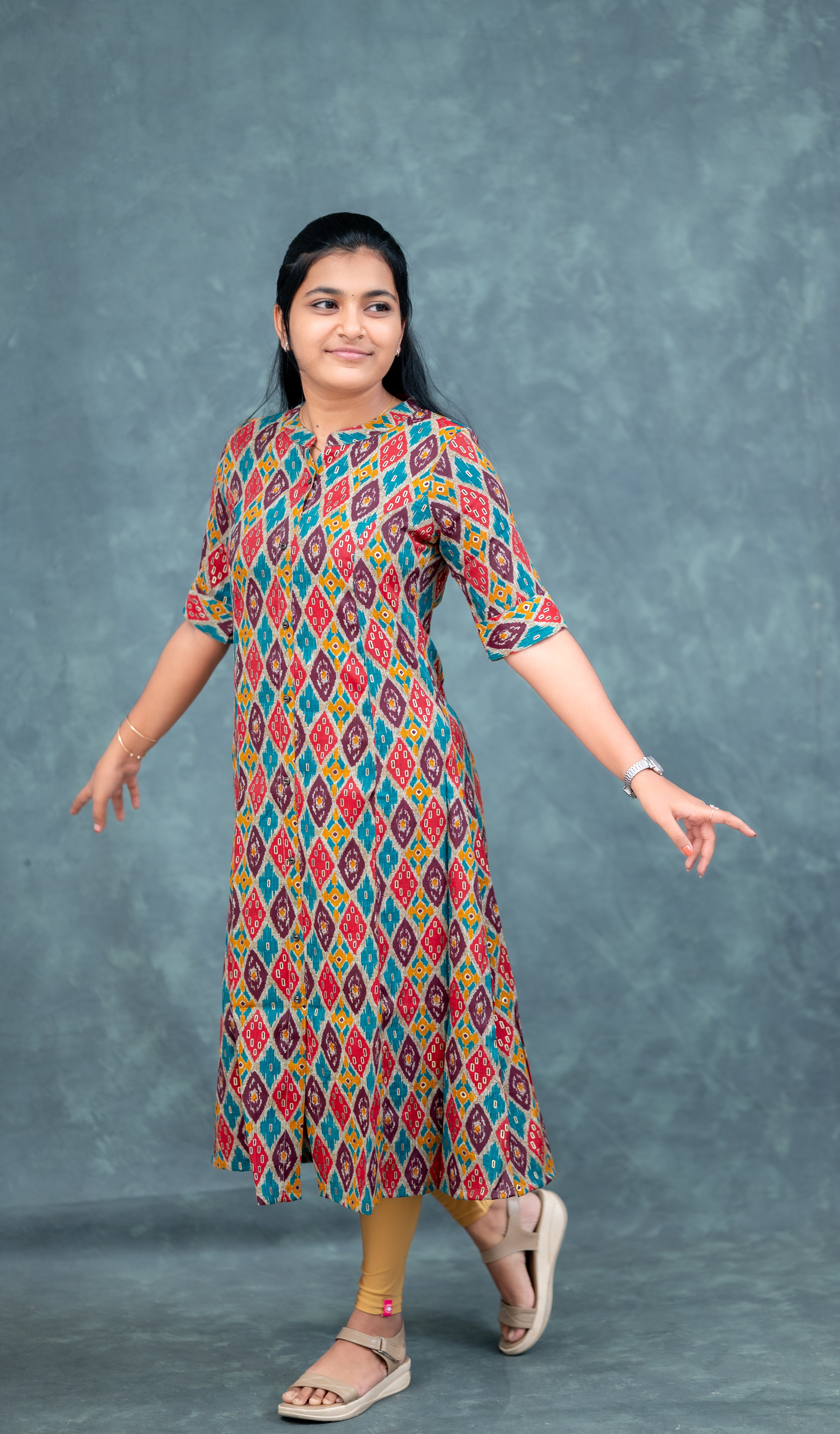 🎨   "Tribal Mosaic Flair" Kurti