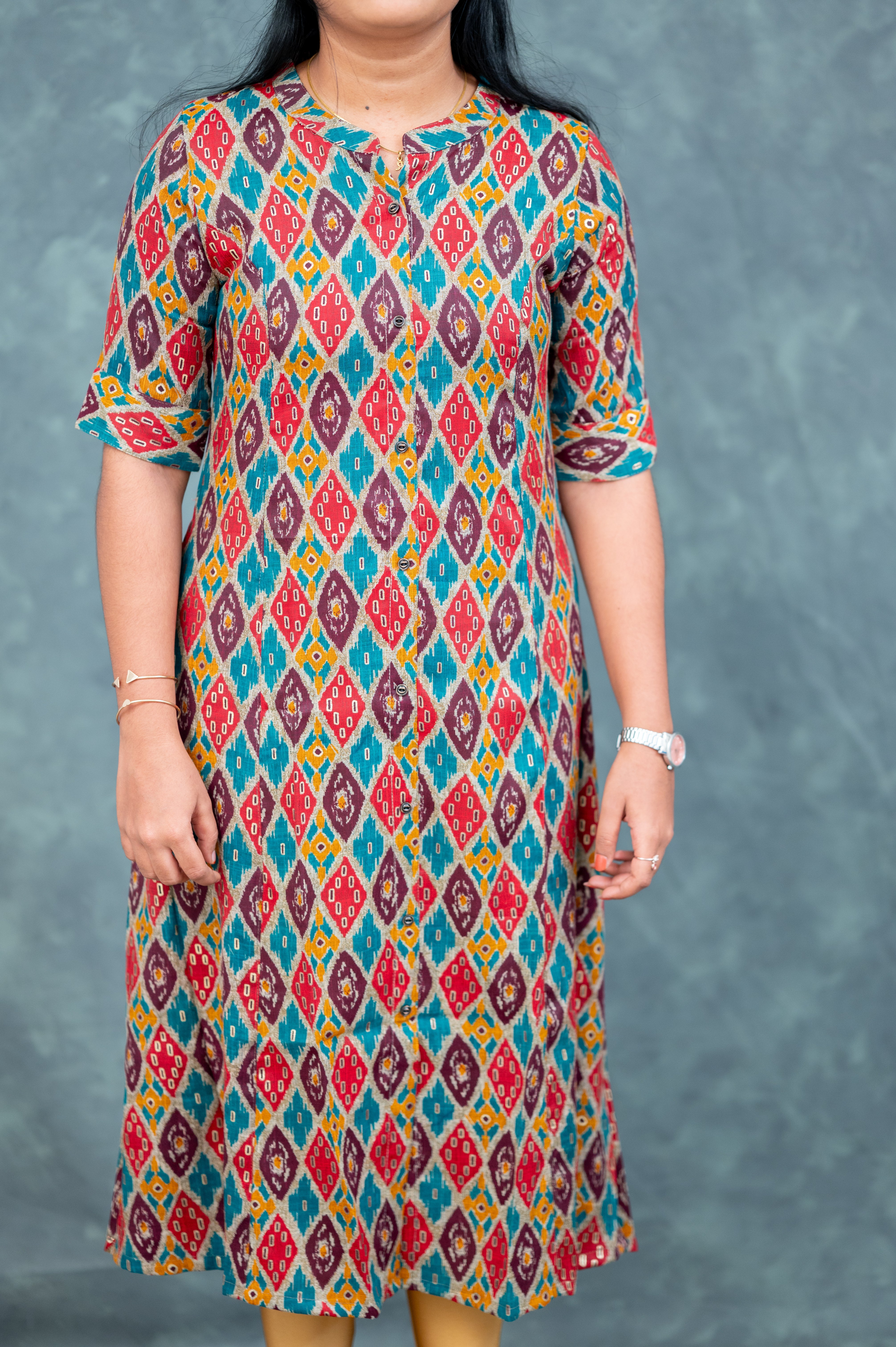 🎨   "Tribal Mosaic Flair" Kurti