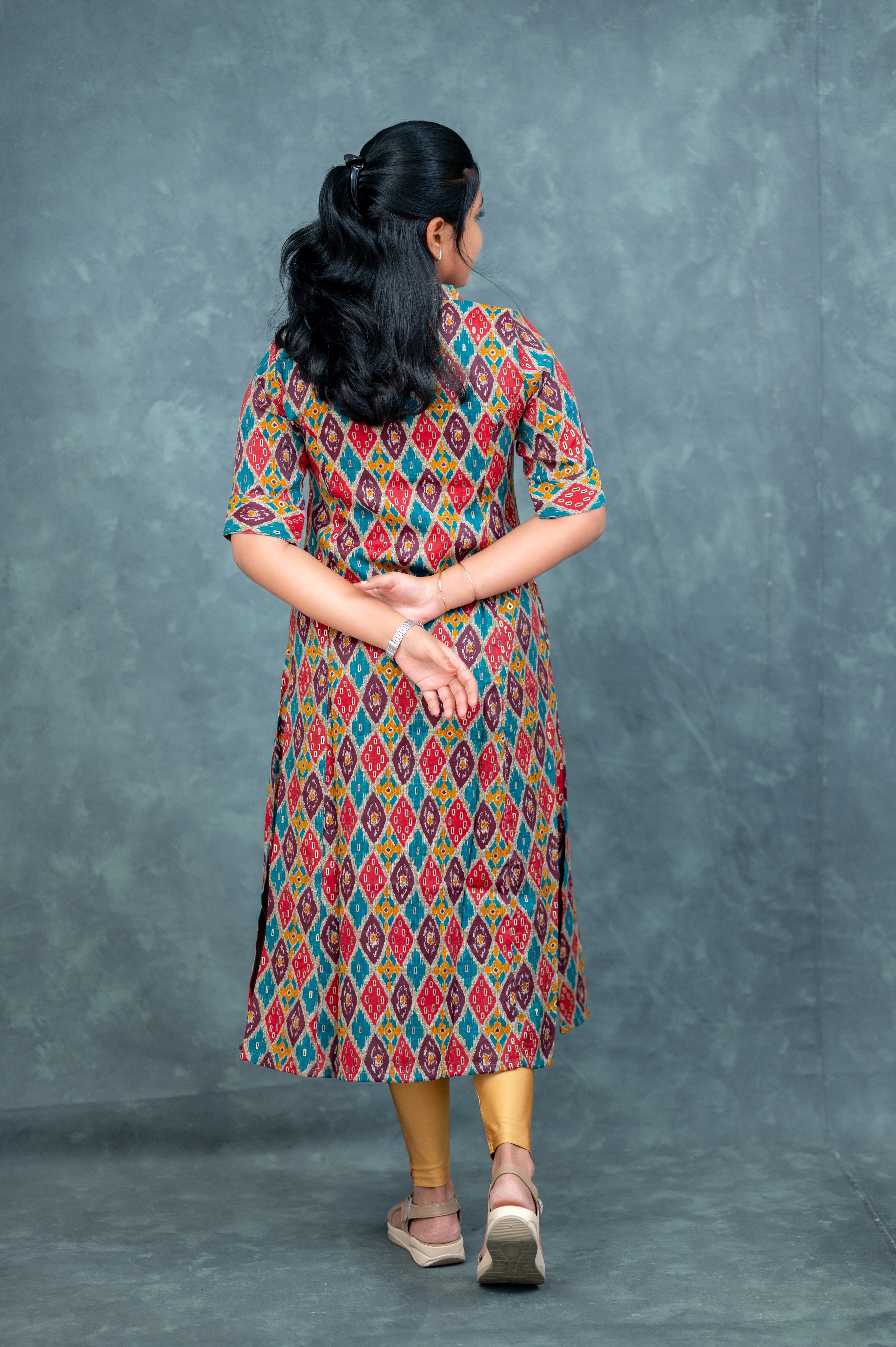 🎨   "Tribal Mosaic Flair" Kurti