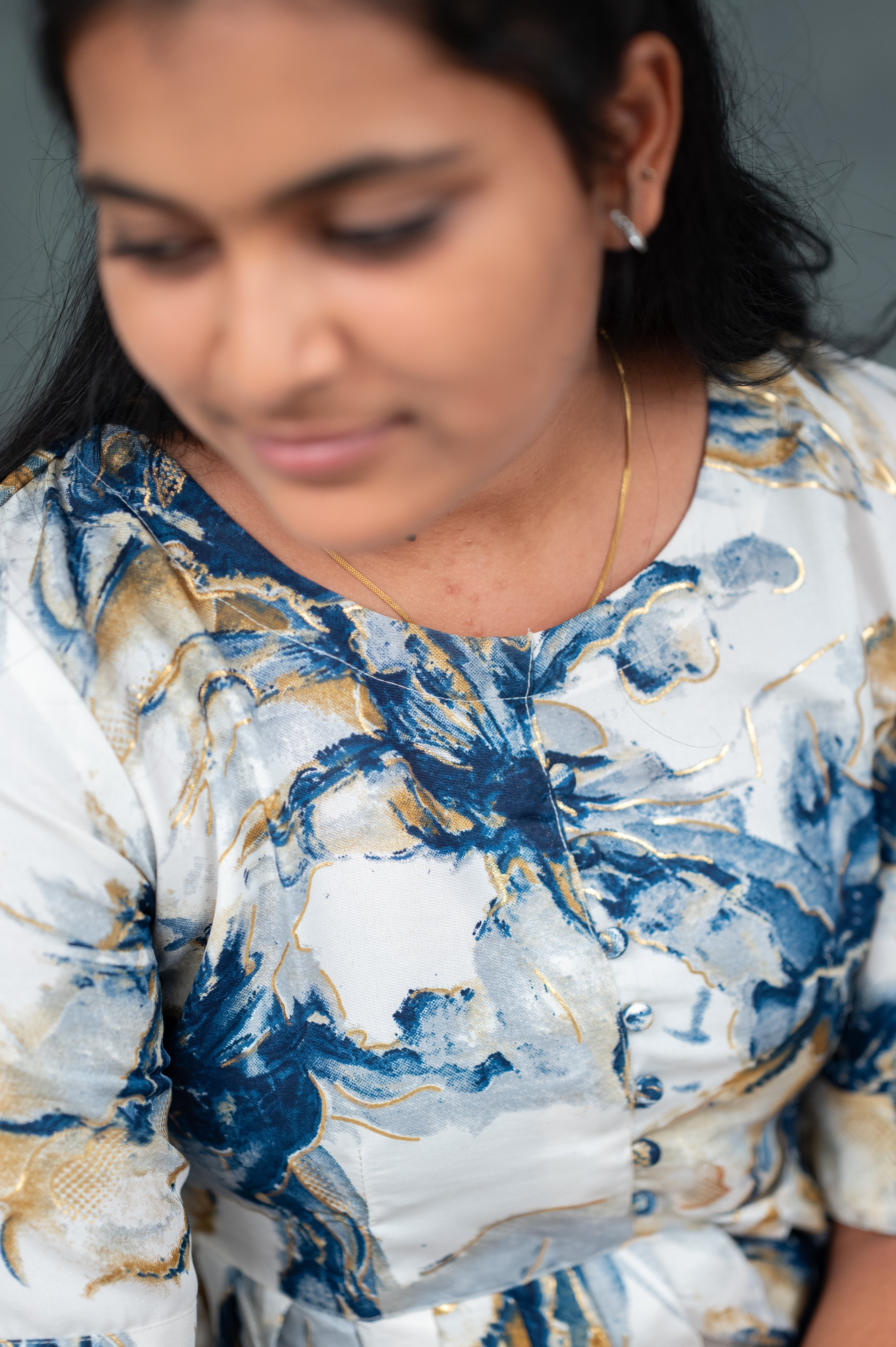 🌊Ocean Mist Flared Kurti Dress