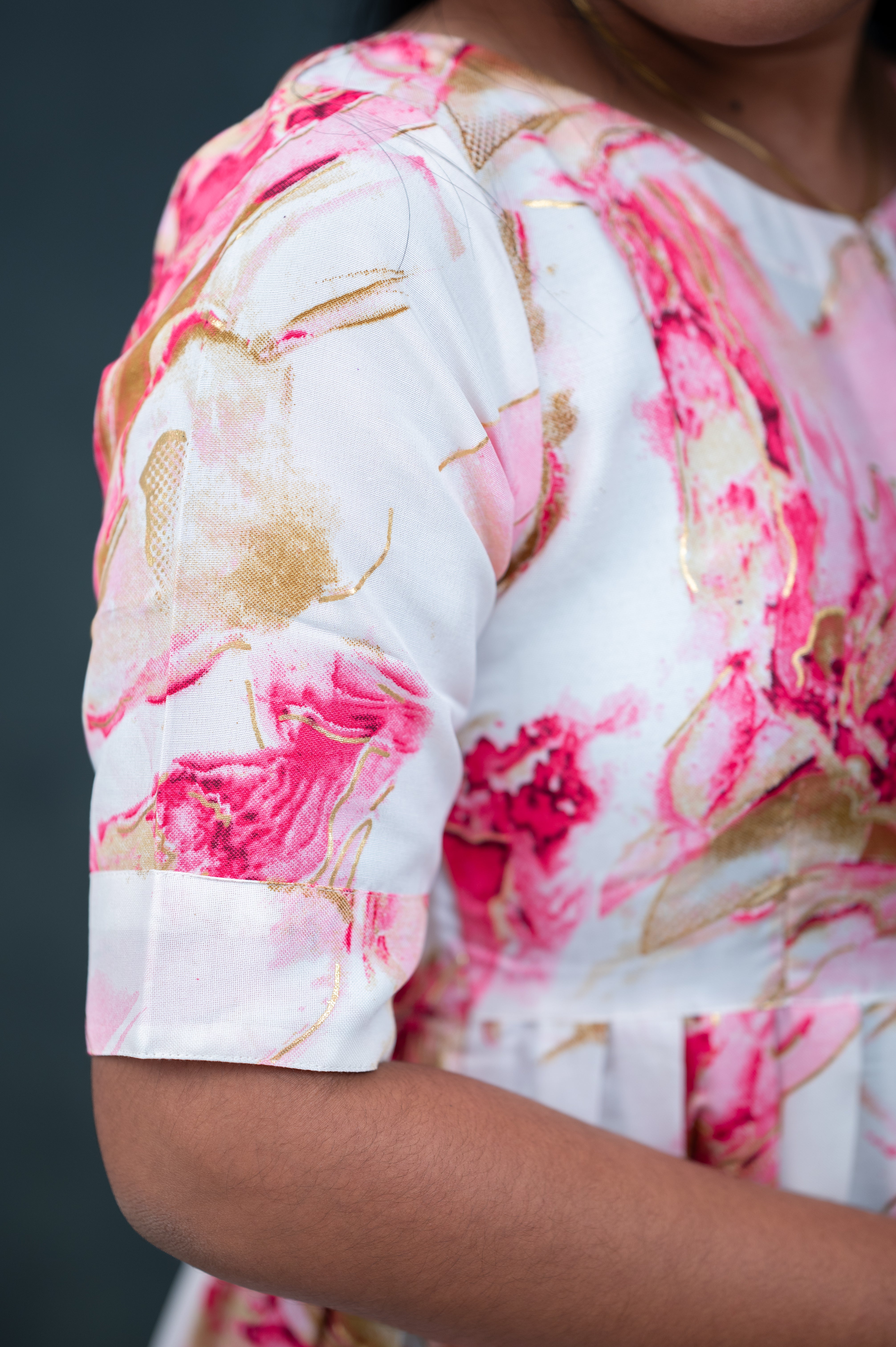 🌸 Rose Blush Flared Kurti Dress