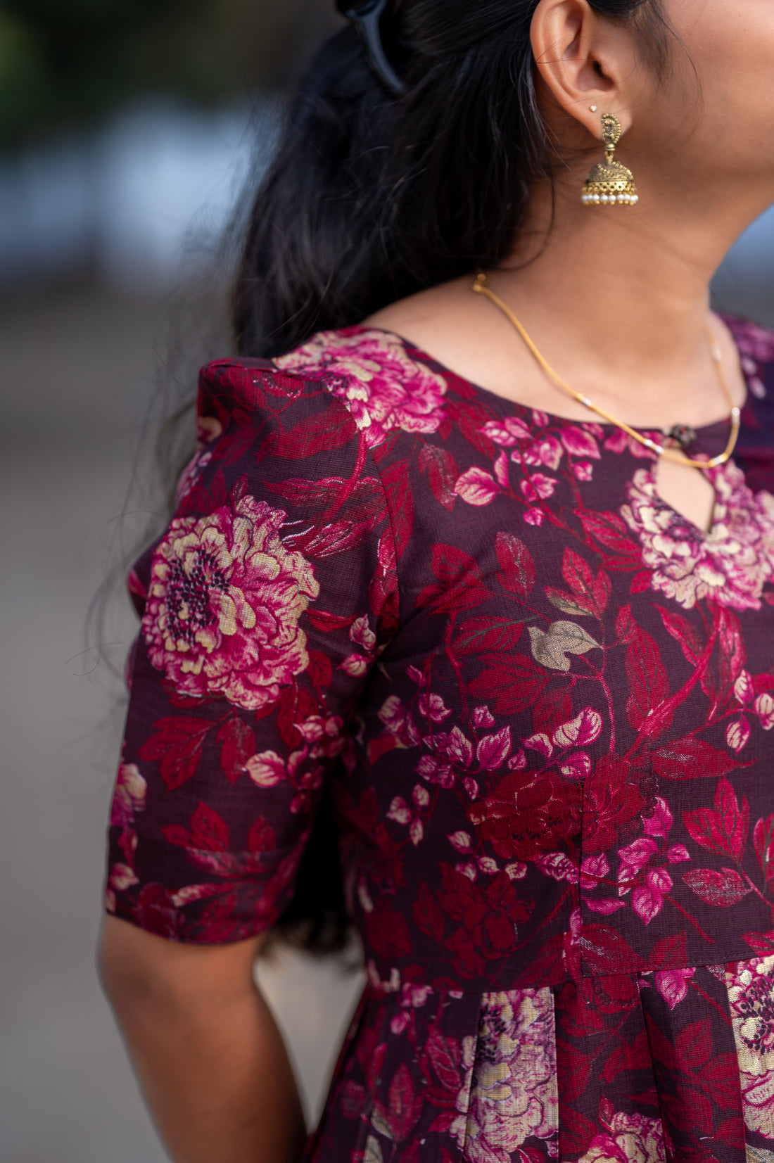 🍷Wine Blossom Pleated Maxi&nbsp;