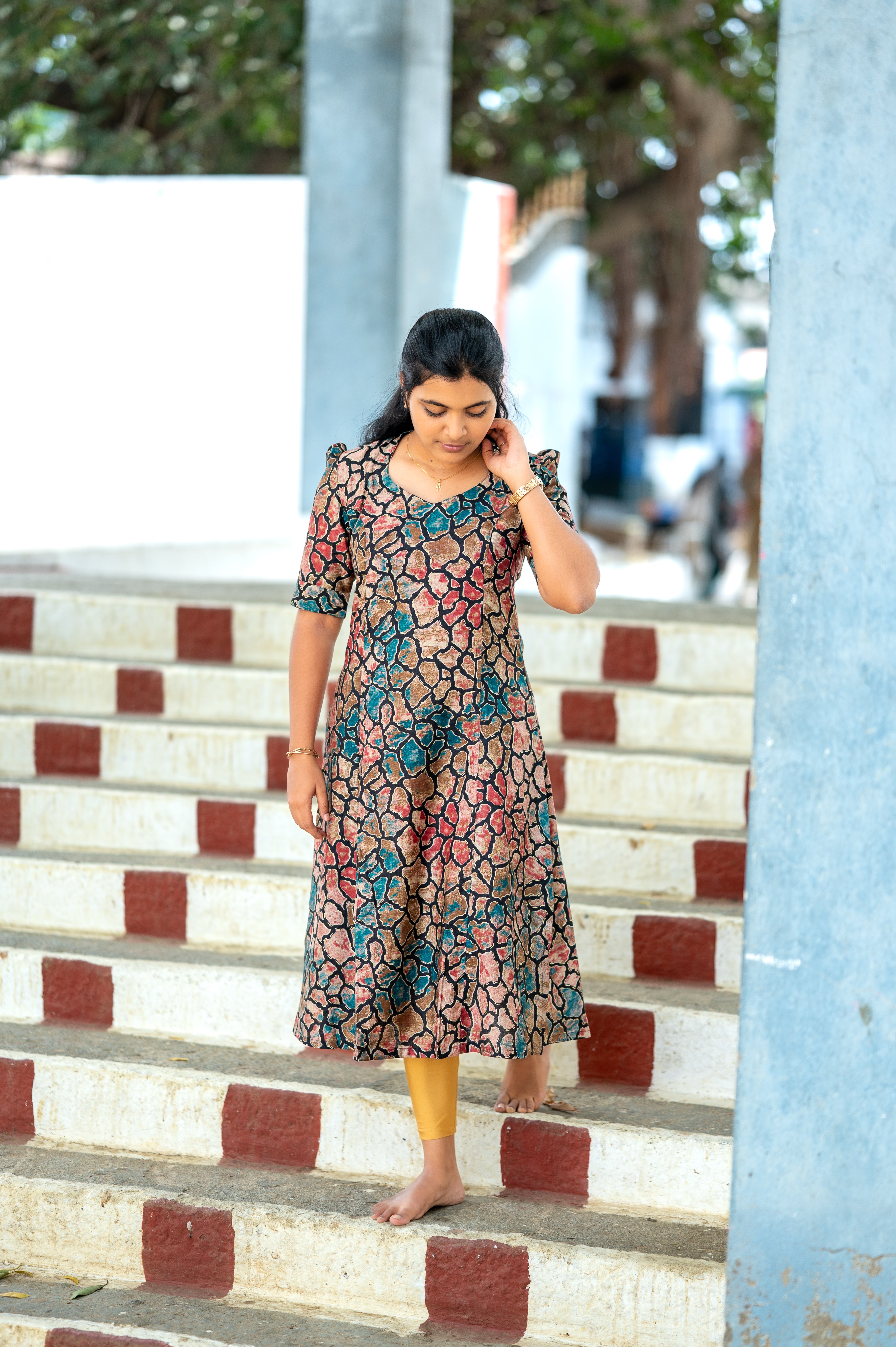 ''🪞Rustic Charm A-Line Kurti''