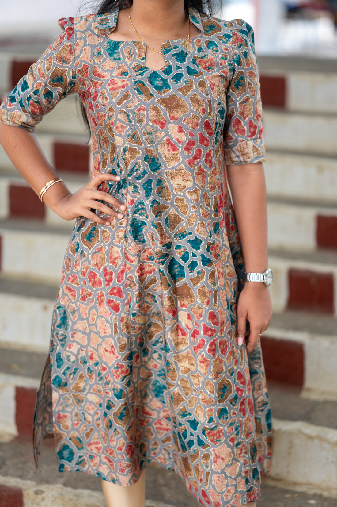 🍂''Earthy Elegance A-Line Kurti&nbsp;