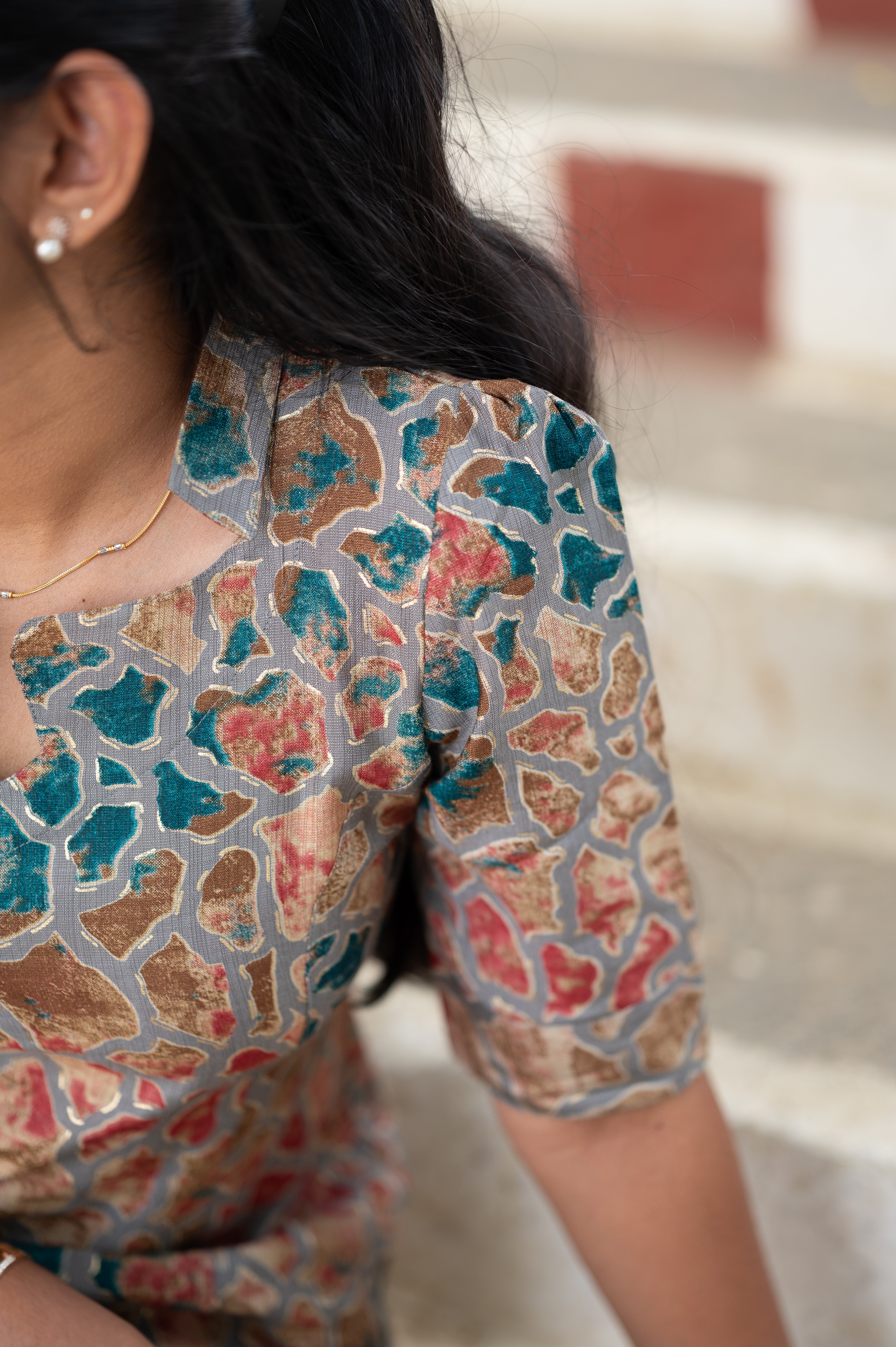 🍂''Earthy Elegance A-Line Kurti&nbsp;