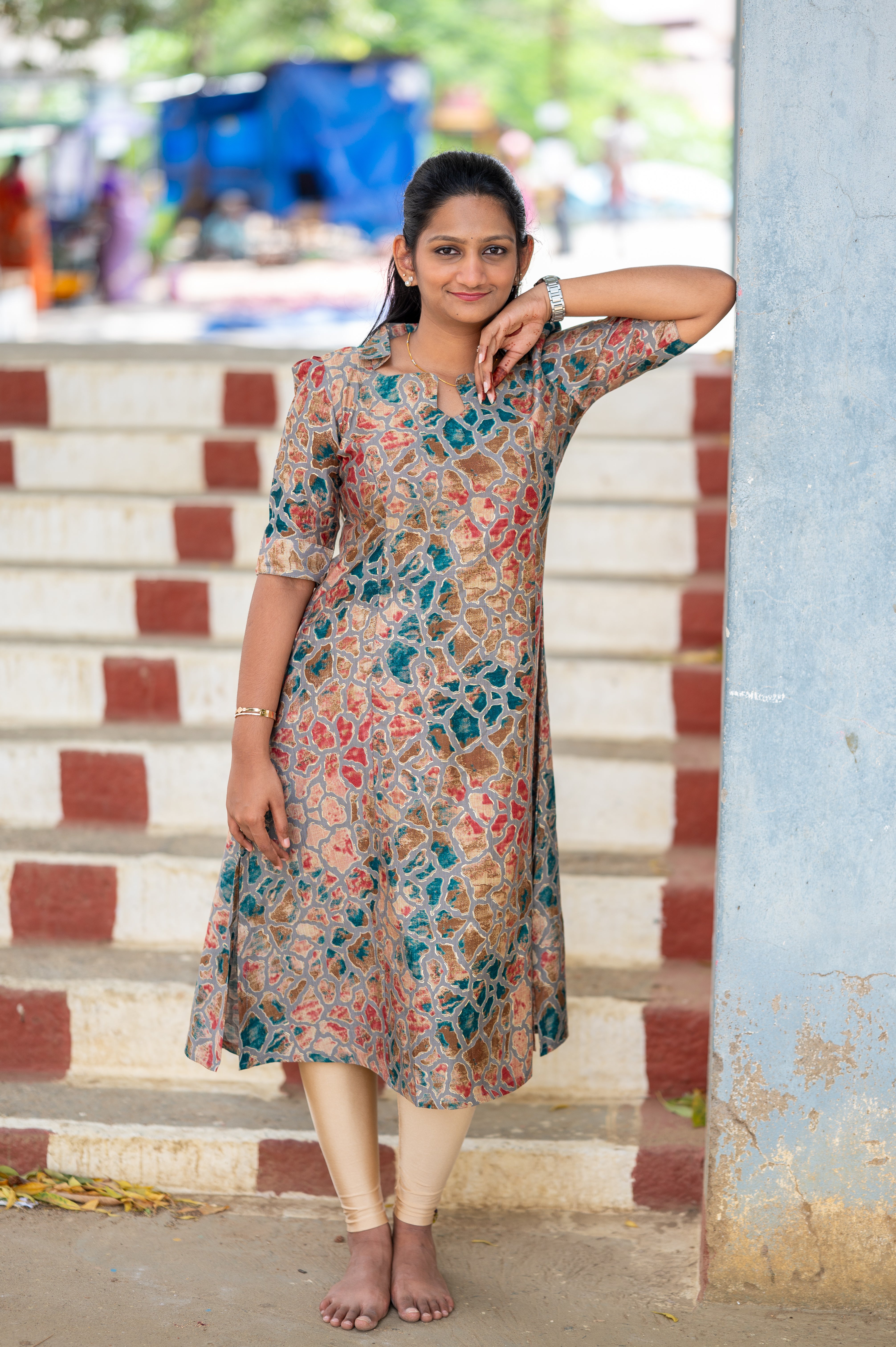 🍂''Earthy Elegance A-Line Kurti&nbsp;