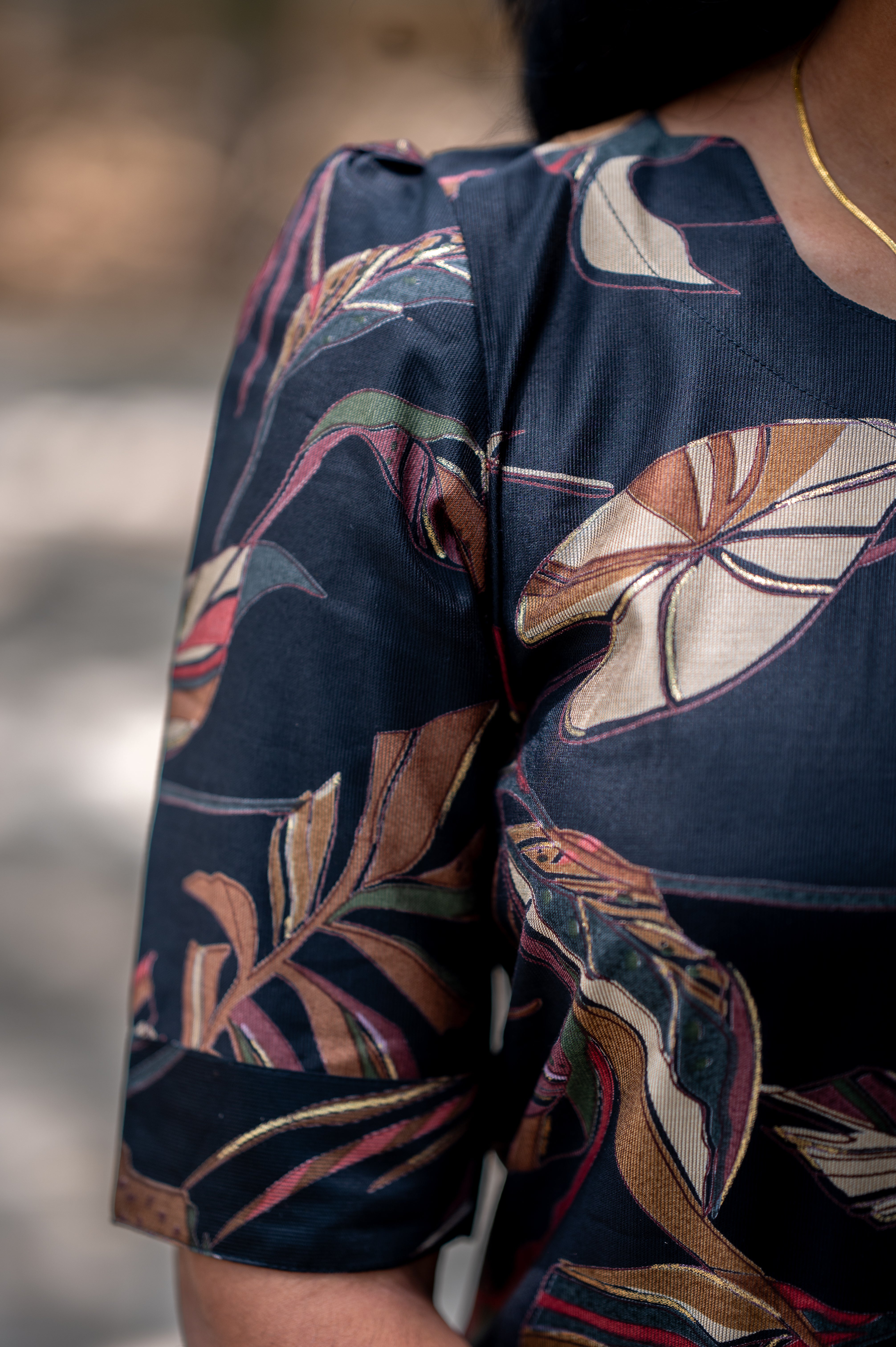 "🖤Black Botanical Elegance Kurti"