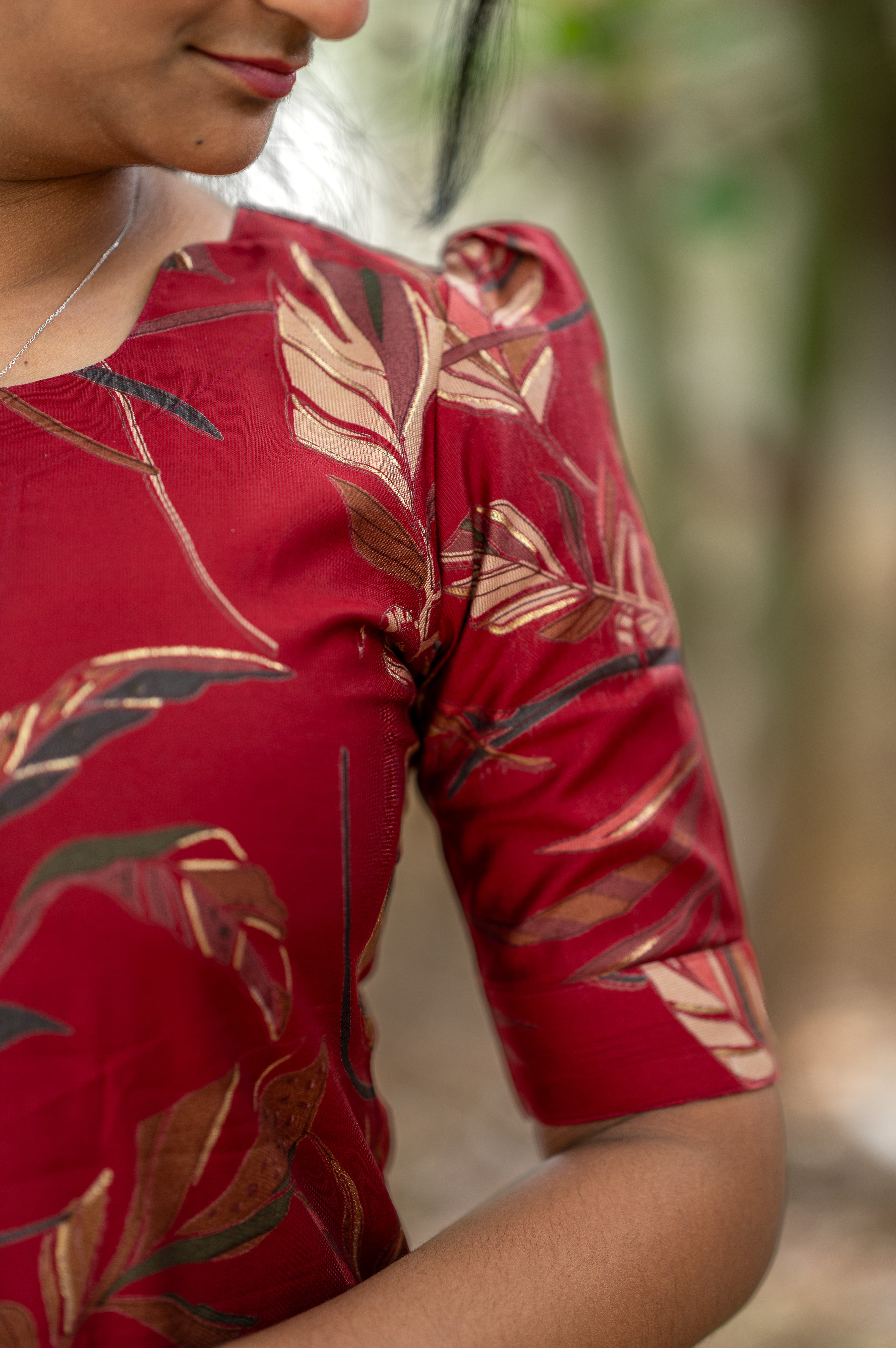 🌹 Roja"Maroon Leaf Kurti"