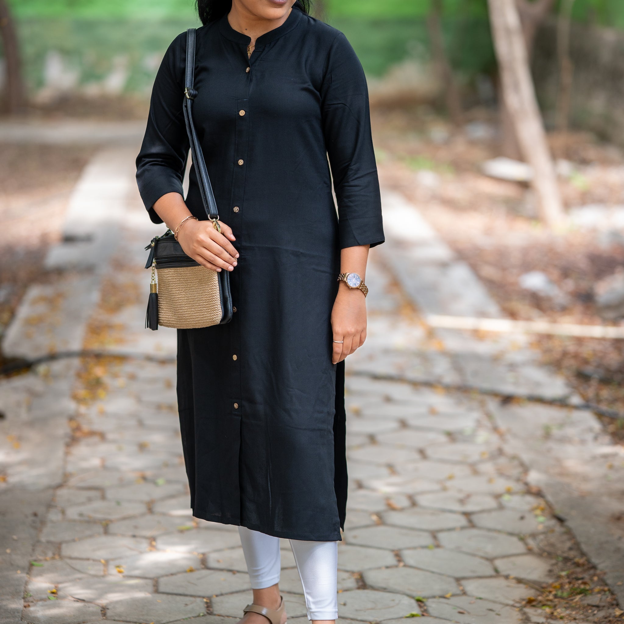 "🖤Classic Black Straight Kurti "