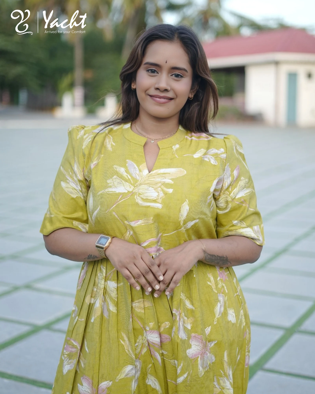 Lime Blossom Flare Kurti