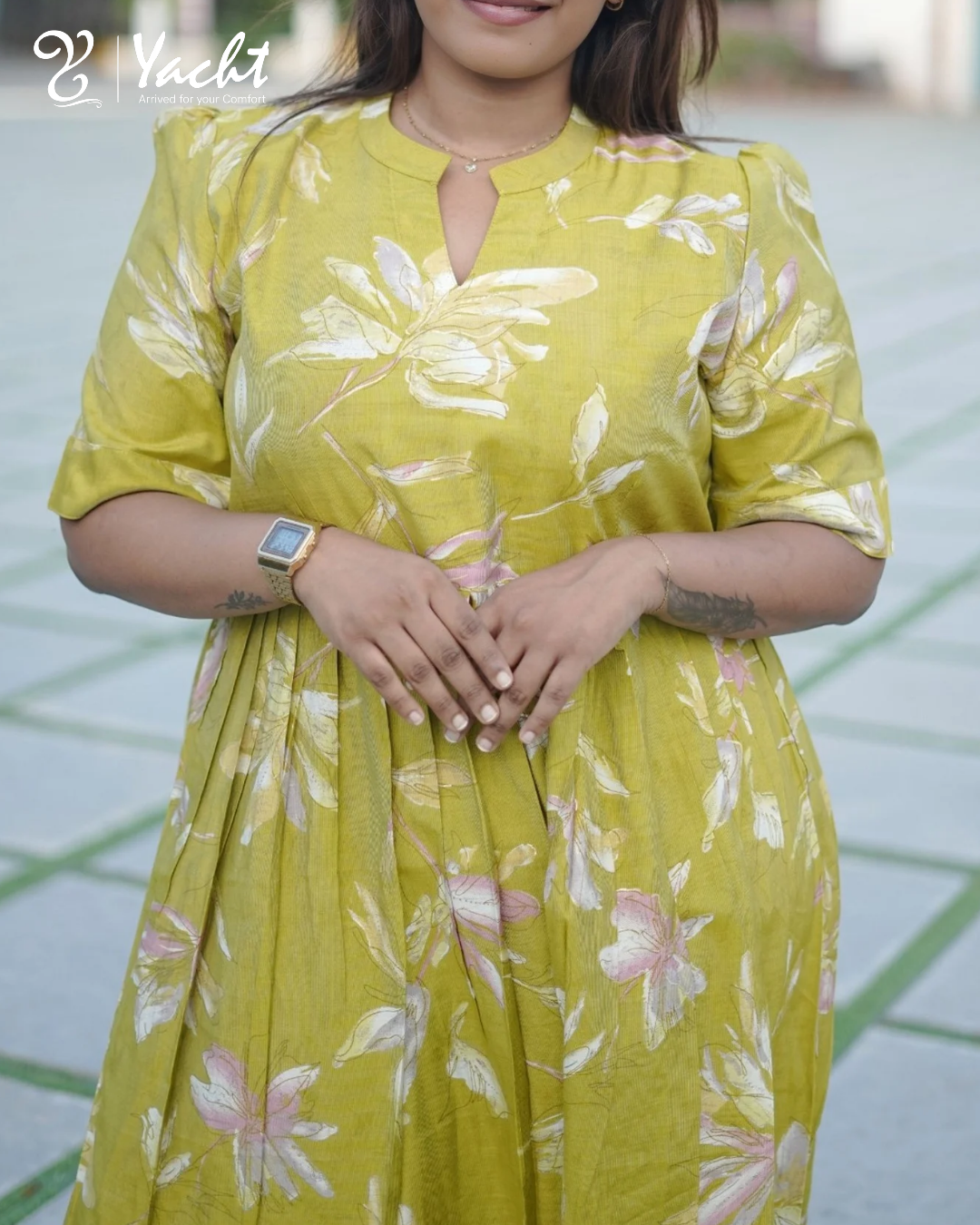 Lime Blossom Flare Kurti
