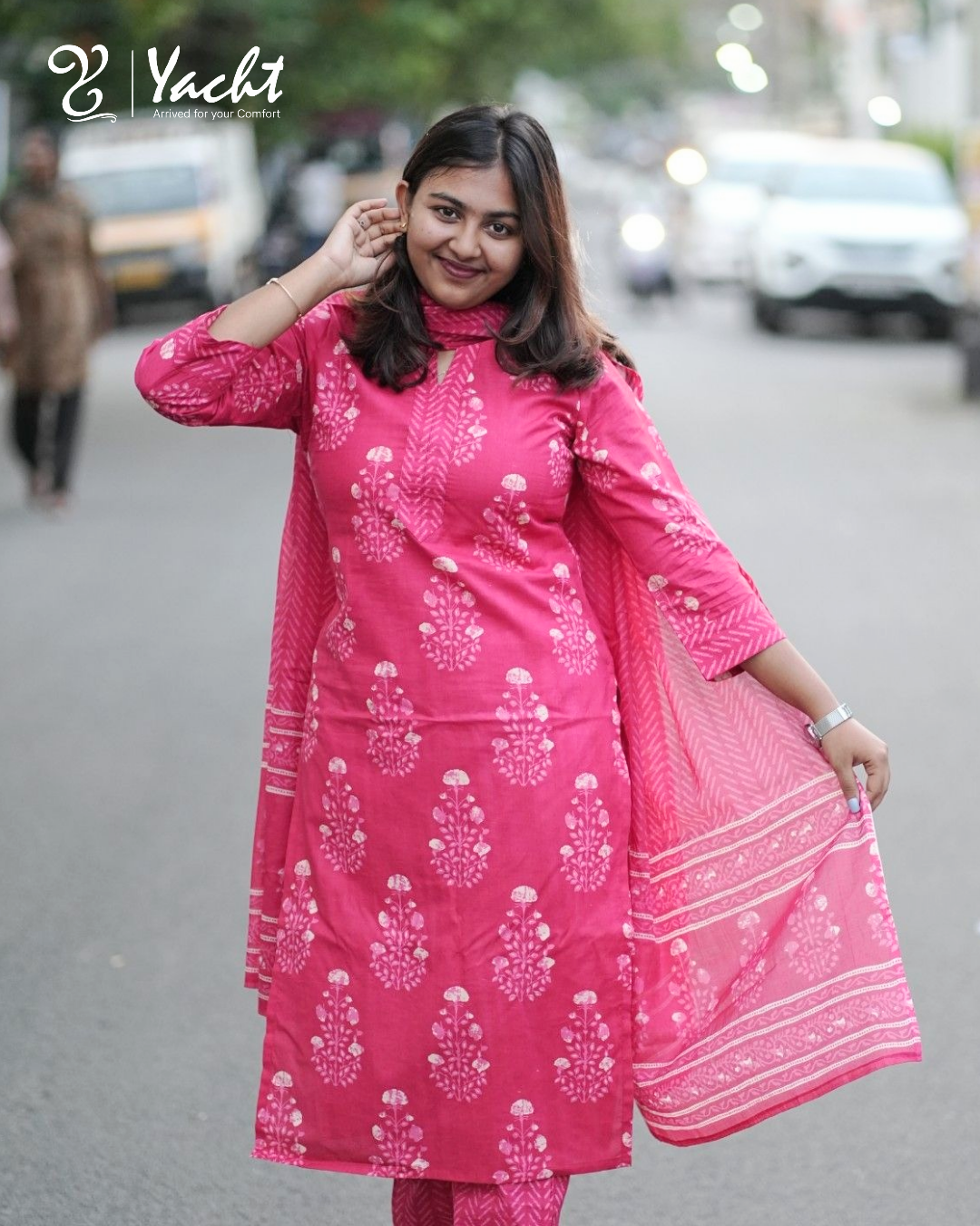 ✨ Rosy Bloom Elegance Kurti Set ✨