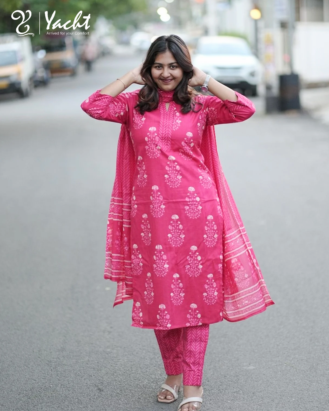 ✨ Rosy Bloom Elegance Kurti Set ✨