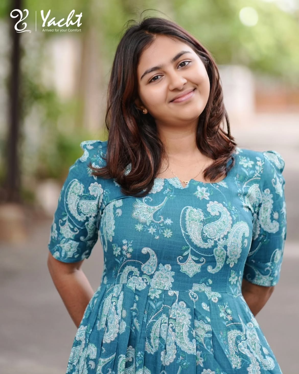 Aqua Paisley Grace Anarkali Dress