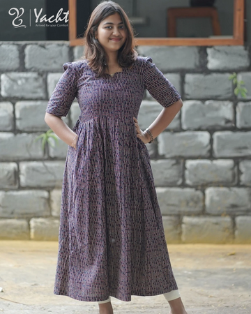✨ Midnight Maze Flare Kurti