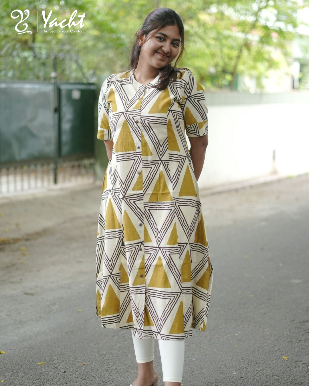✨ Mustard Mosaic  Aline  Kurti
