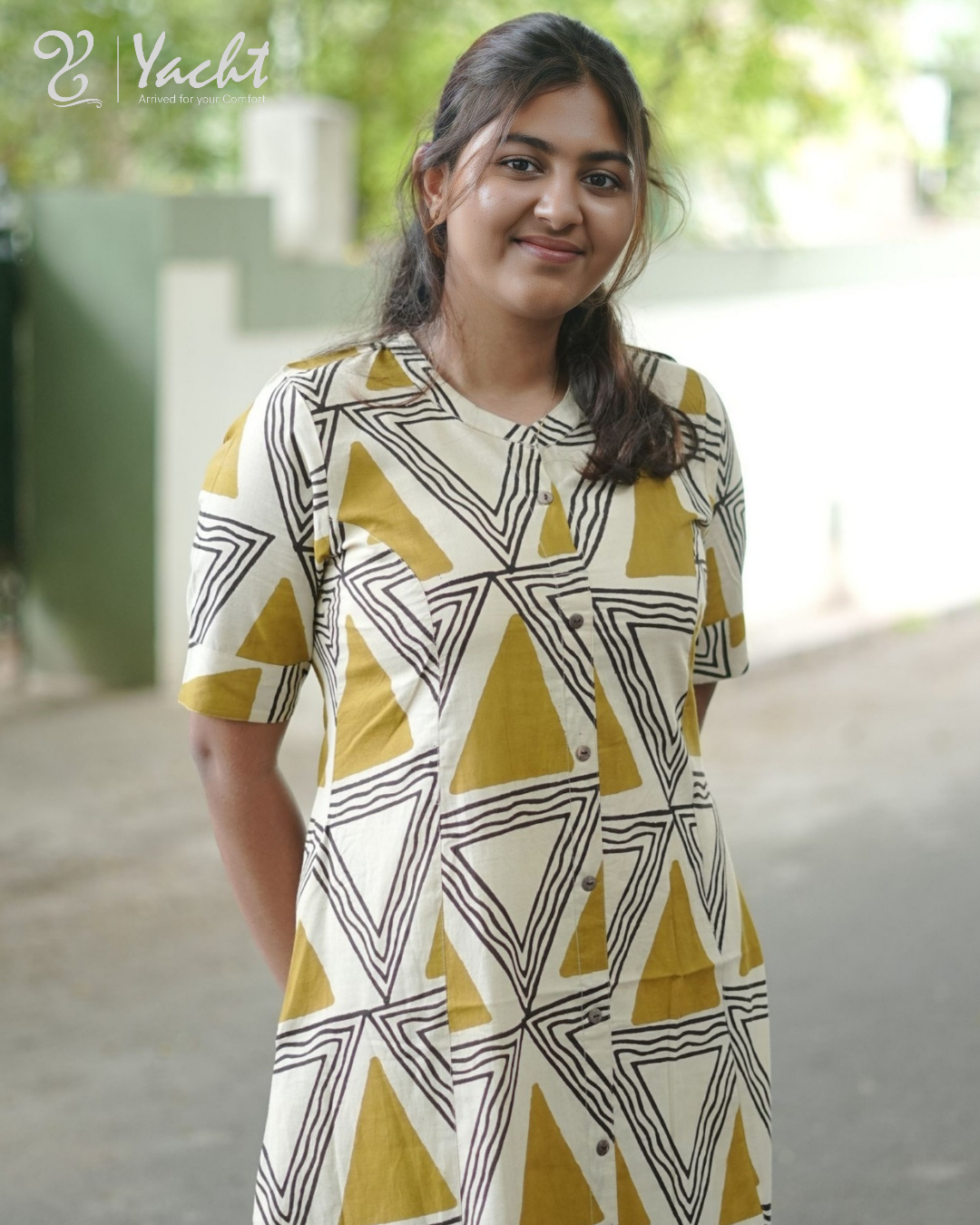 ✨ Mustard Mosaic  Aline  Kurti