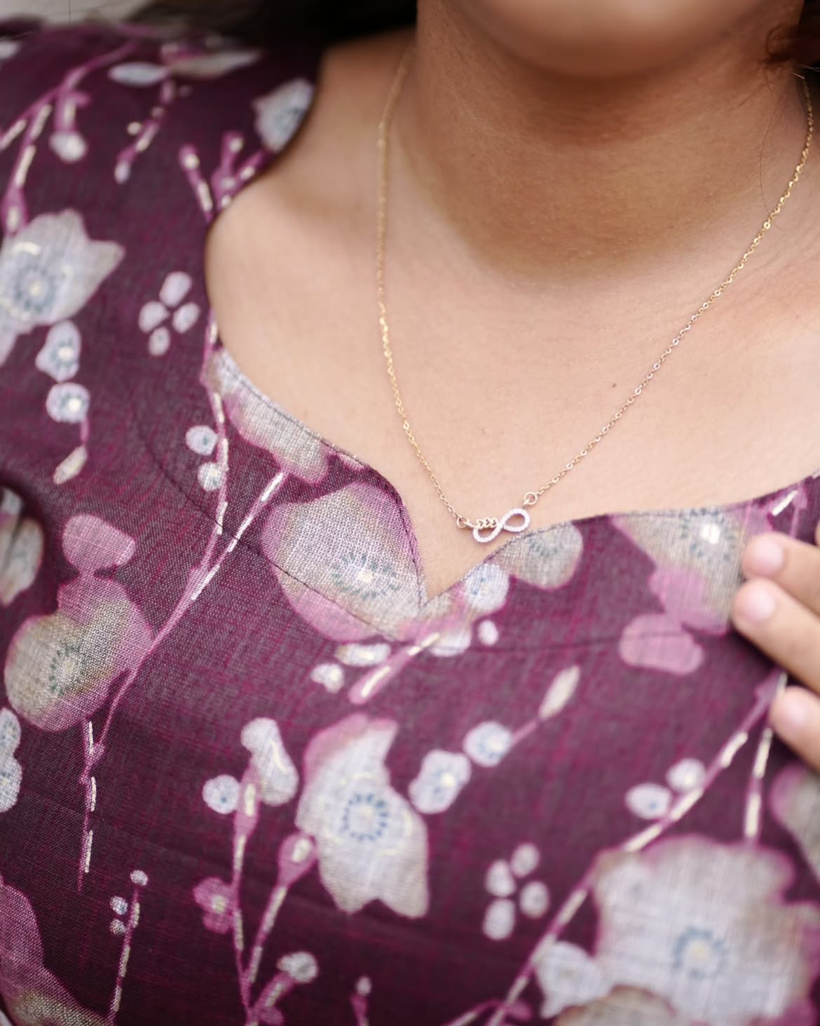 Plum Blossom Printed Cotton Maxi Dress