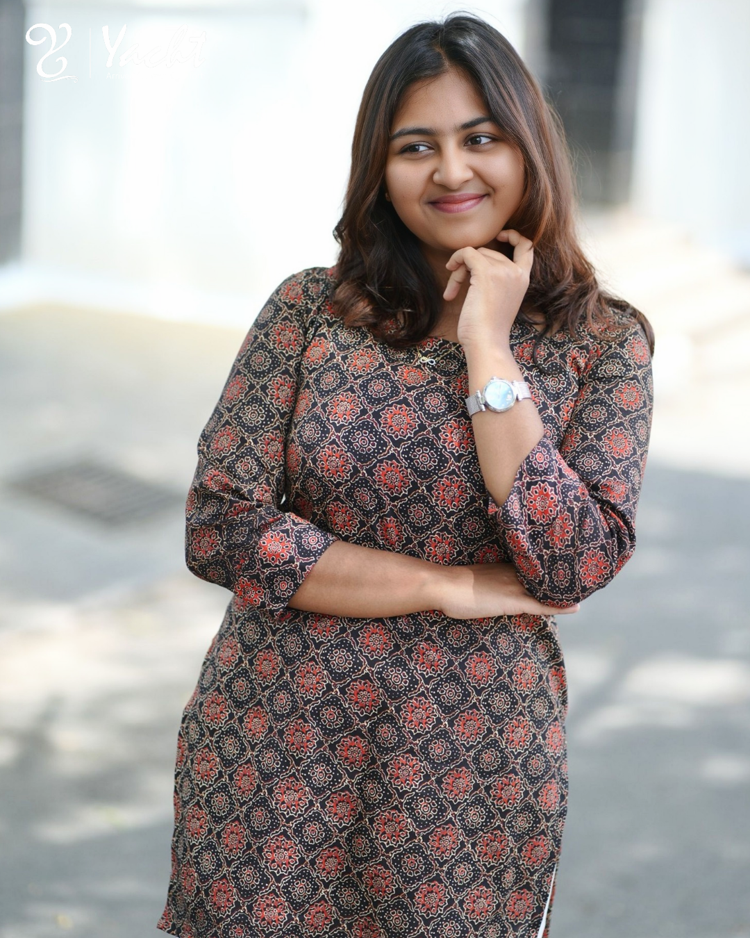 Midnight Ajrakh Charm Cotton Kurti