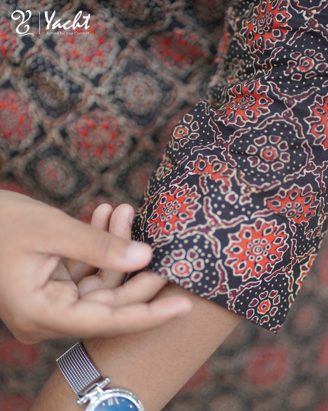 Midnight Ajrakh Charm Cotton Kurti