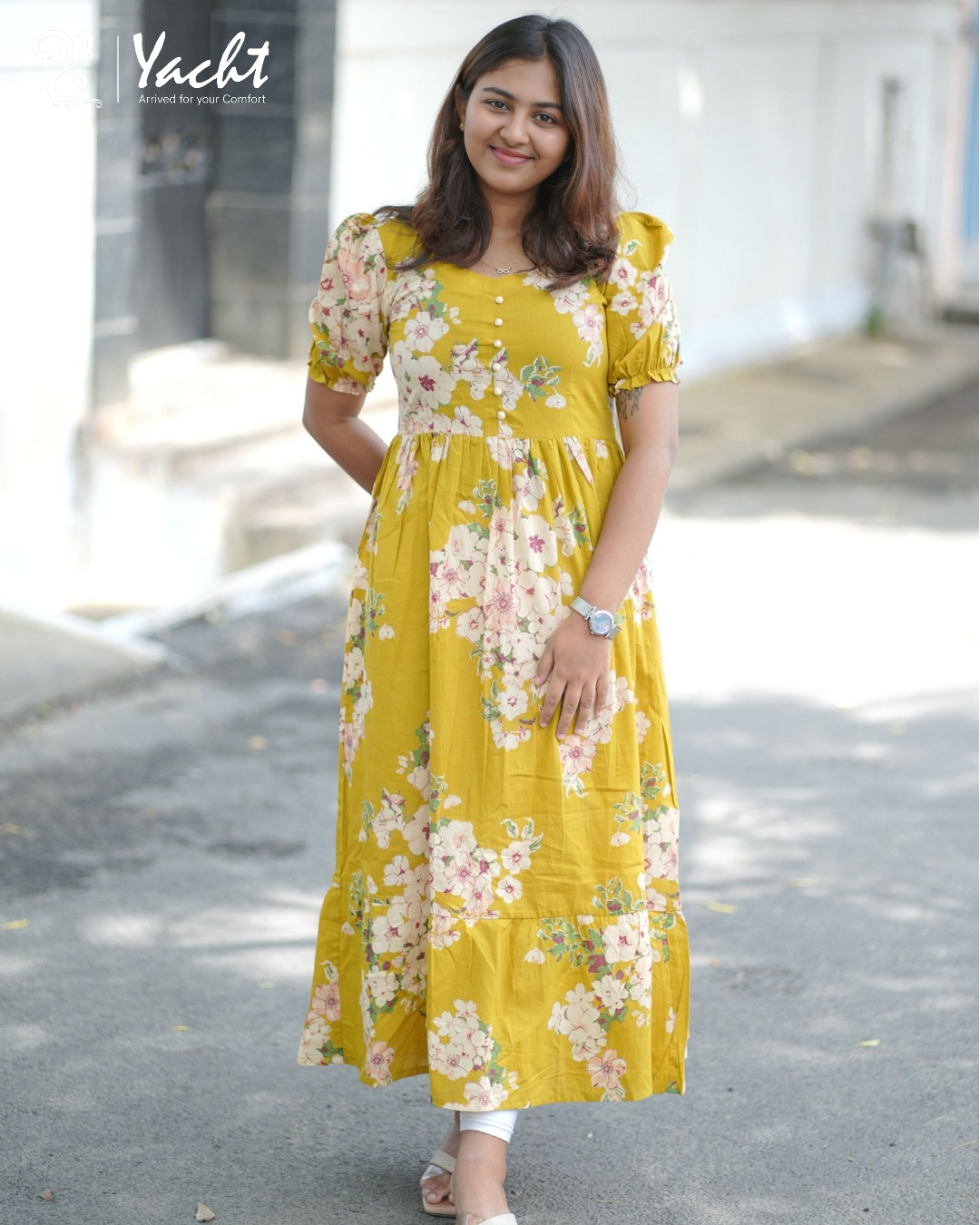 Mustard Yellow Floral  Maxi