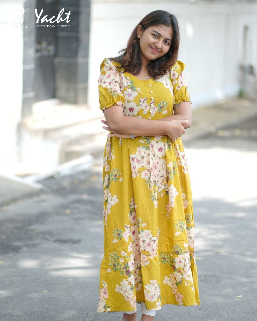 Mustard Yellow Floral  Maxi