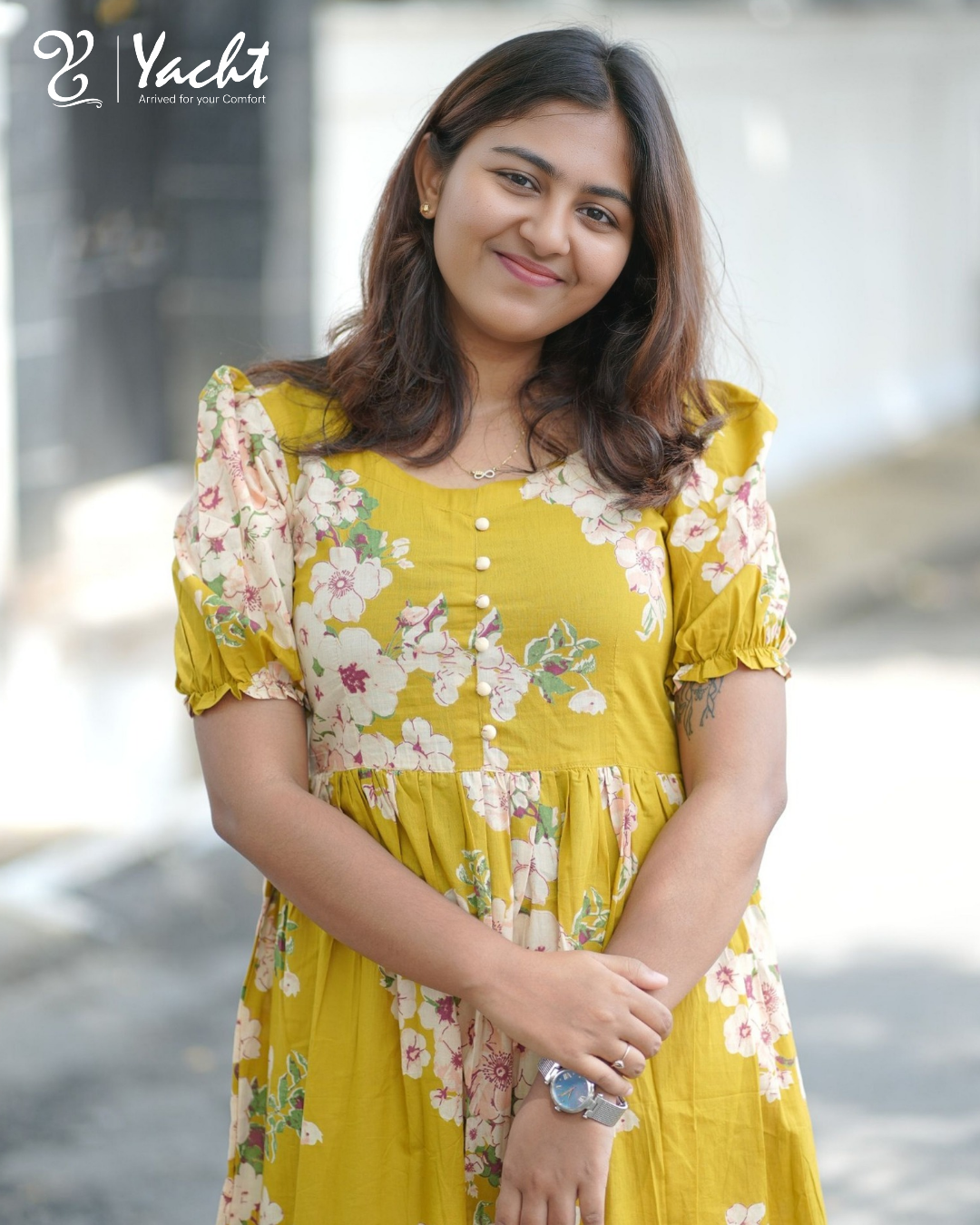 Mustard Yellow Floral  Maxi
