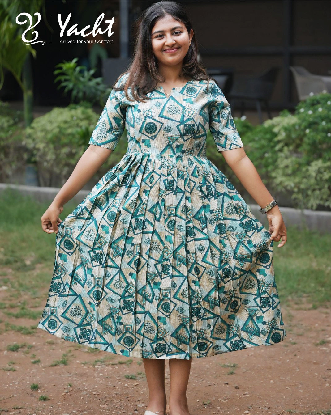 Teal Geometry Grace Maxi